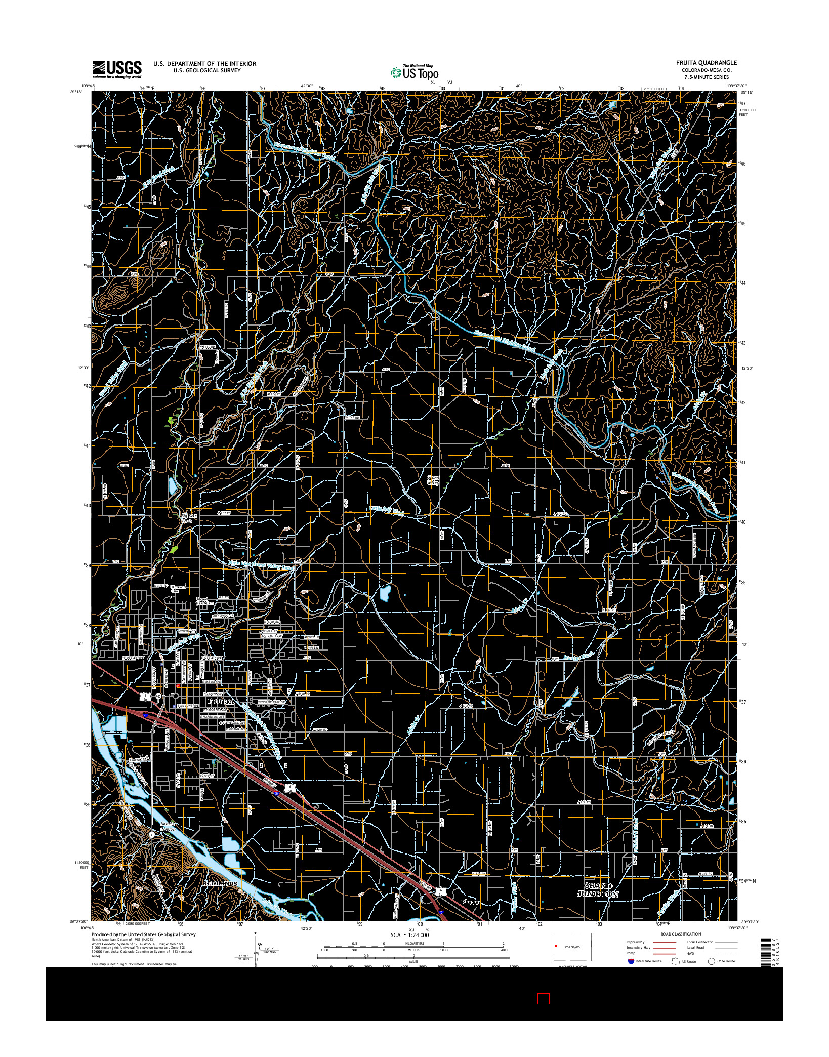 USGS US TOPO 7.5-MINUTE MAP FOR FRUITA, CO 2016