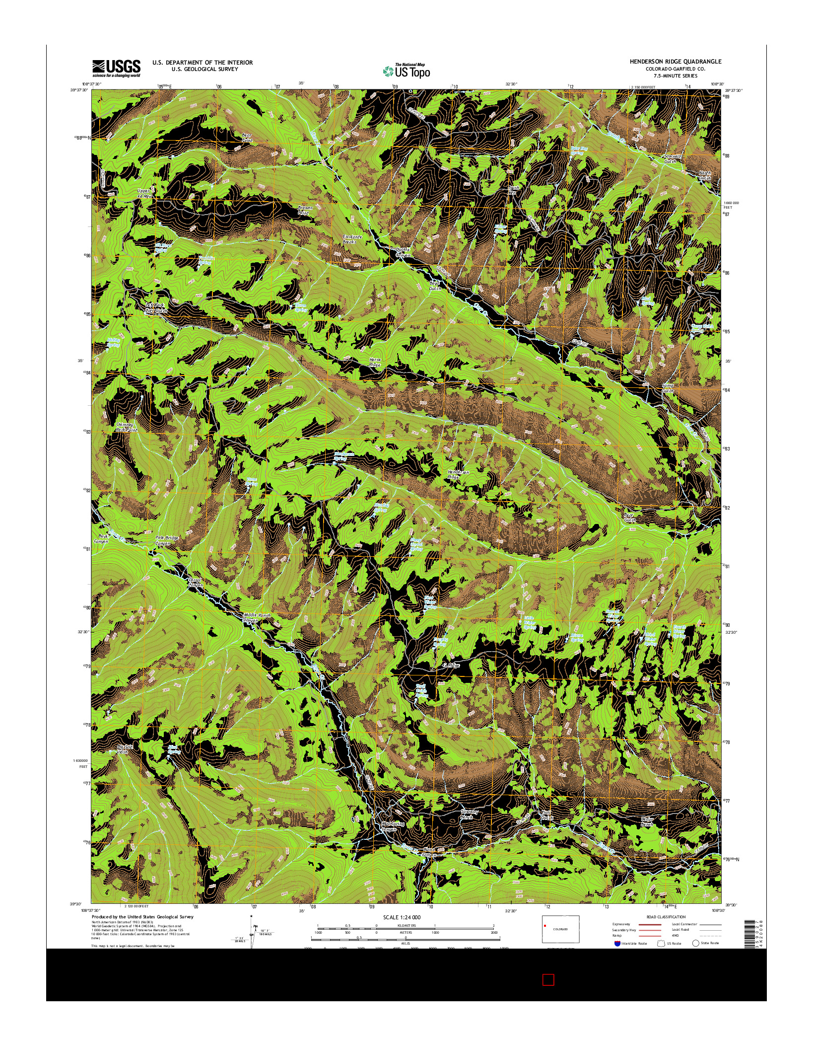 USGS US TOPO 7.5-MINUTE MAP FOR HENDERSON RIDGE, CO 2016