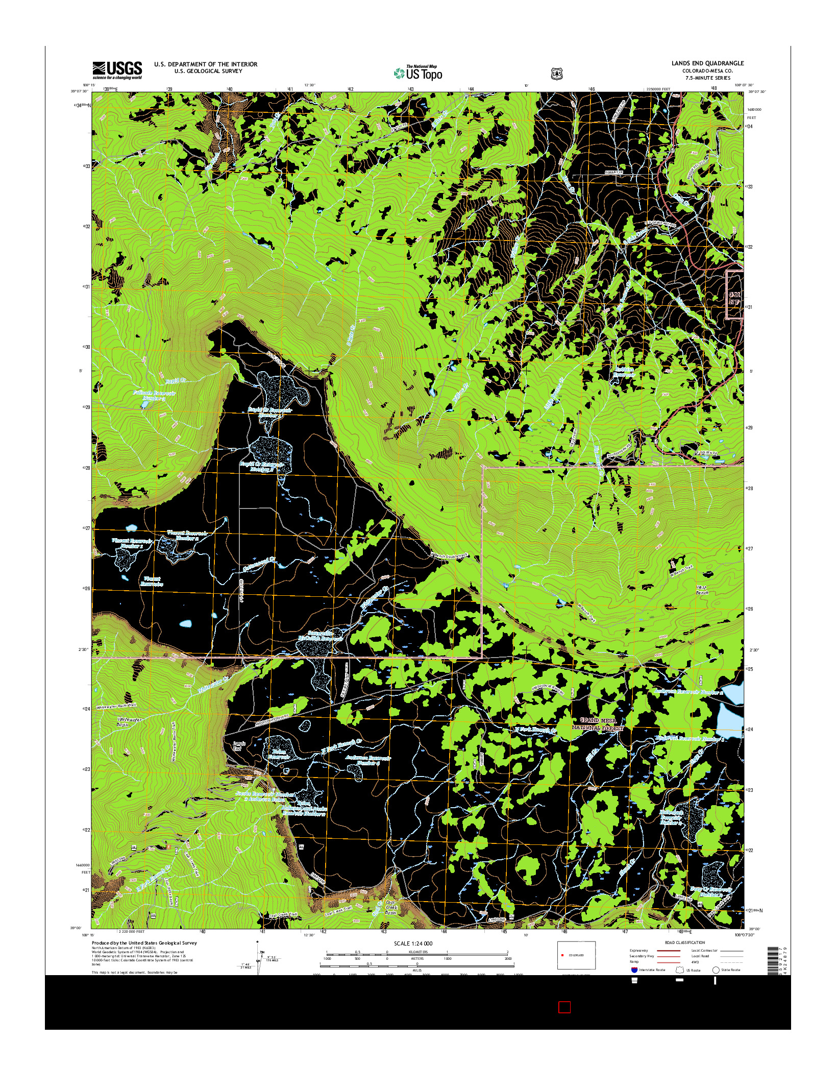 USGS US TOPO 7.5-MINUTE MAP FOR LANDS END, CO 2016