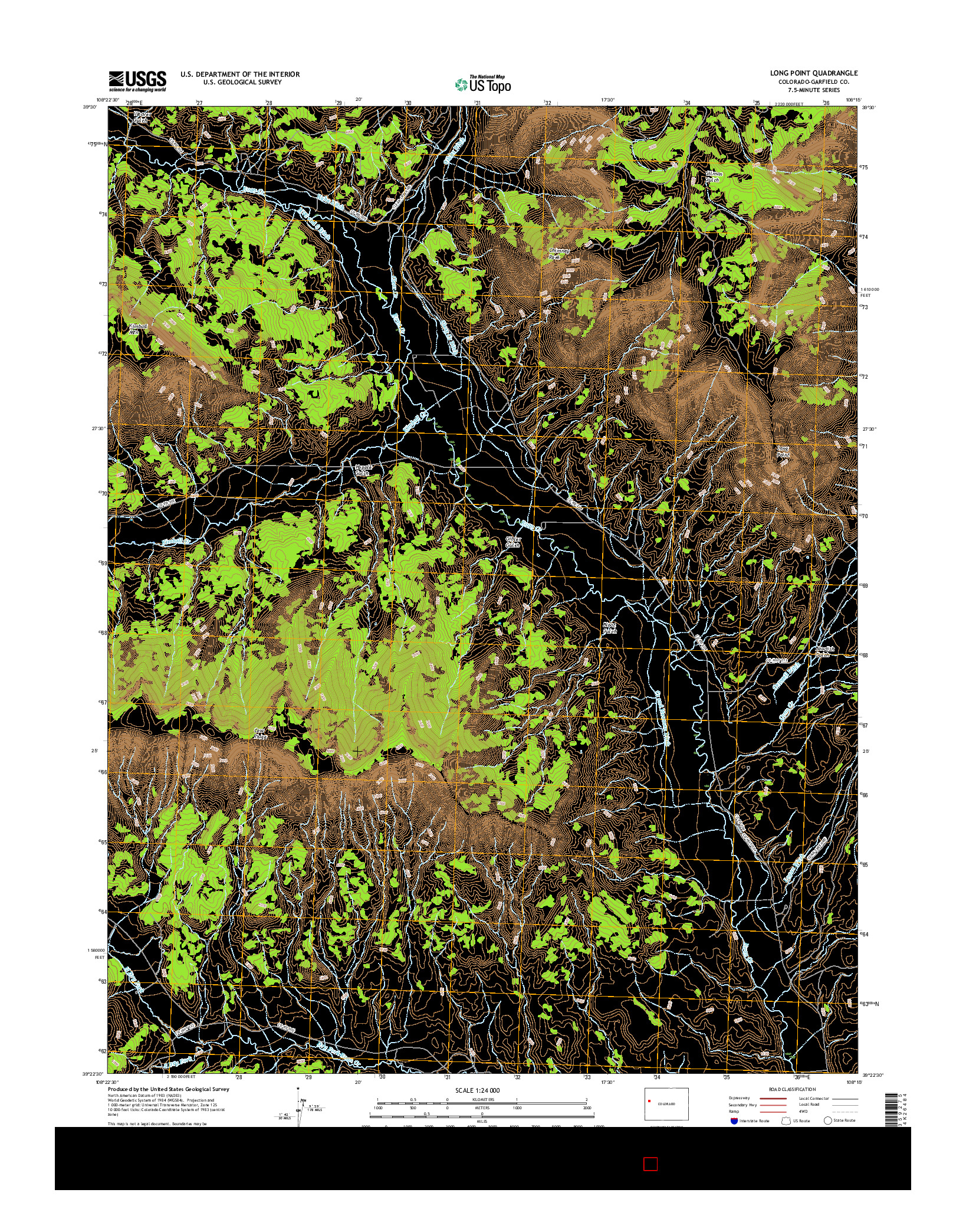 USGS US TOPO 7.5-MINUTE MAP FOR LONG POINT, CO 2016