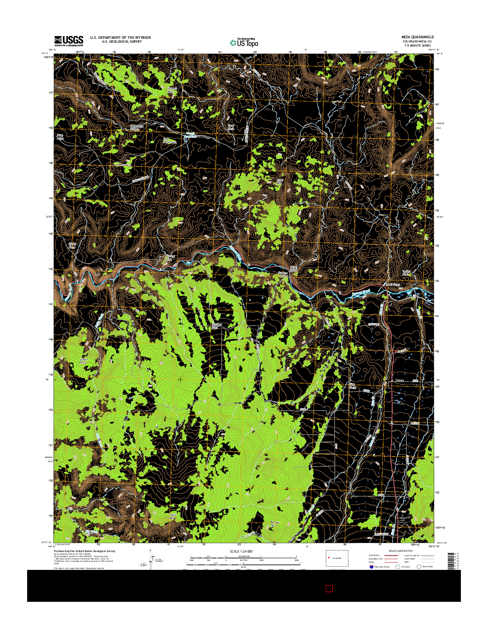 USGS US TOPO 7.5-MINUTE MAP FOR MESA, CO 2016