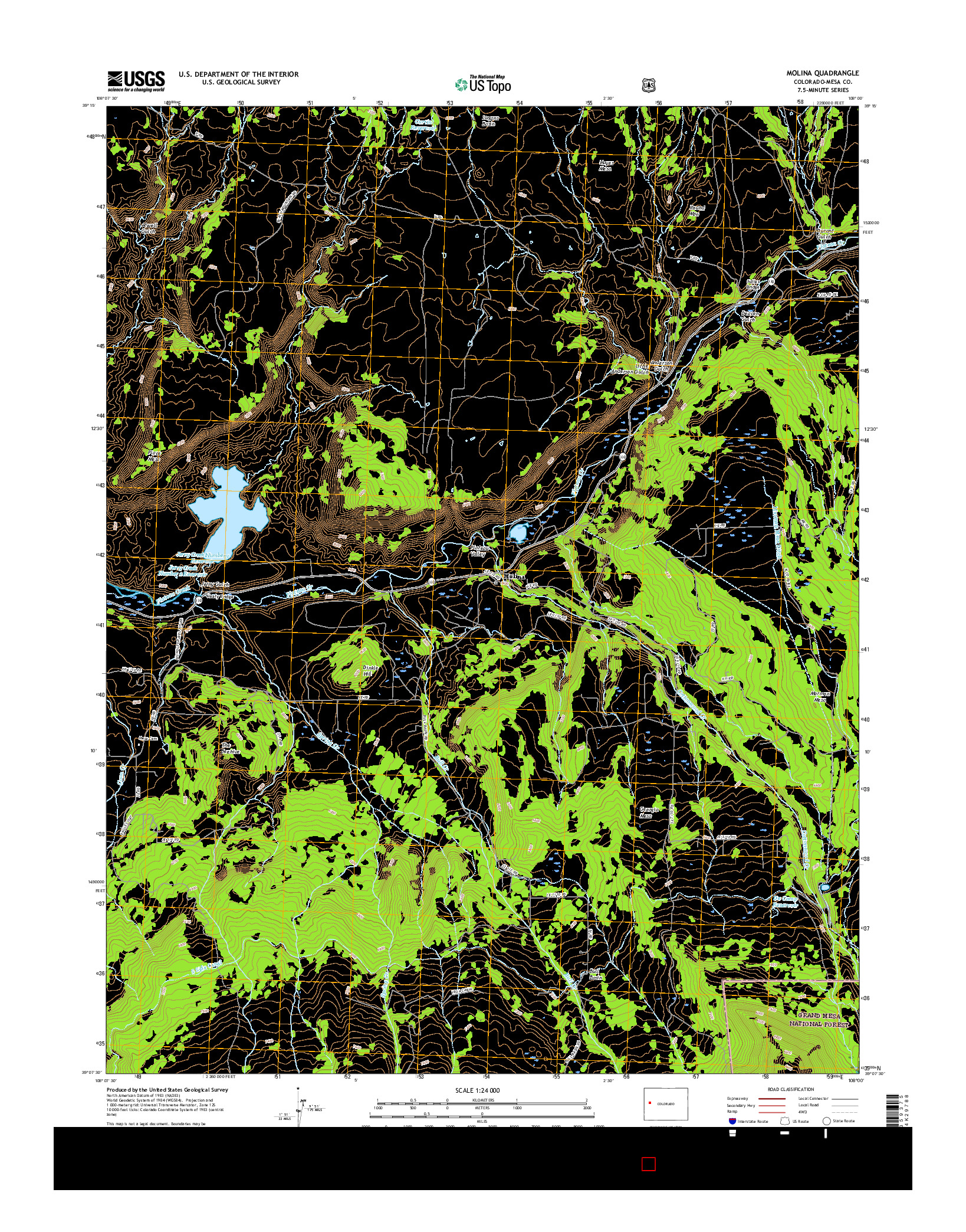 USGS US TOPO 7.5-MINUTE MAP FOR MOLINA, CO 2016