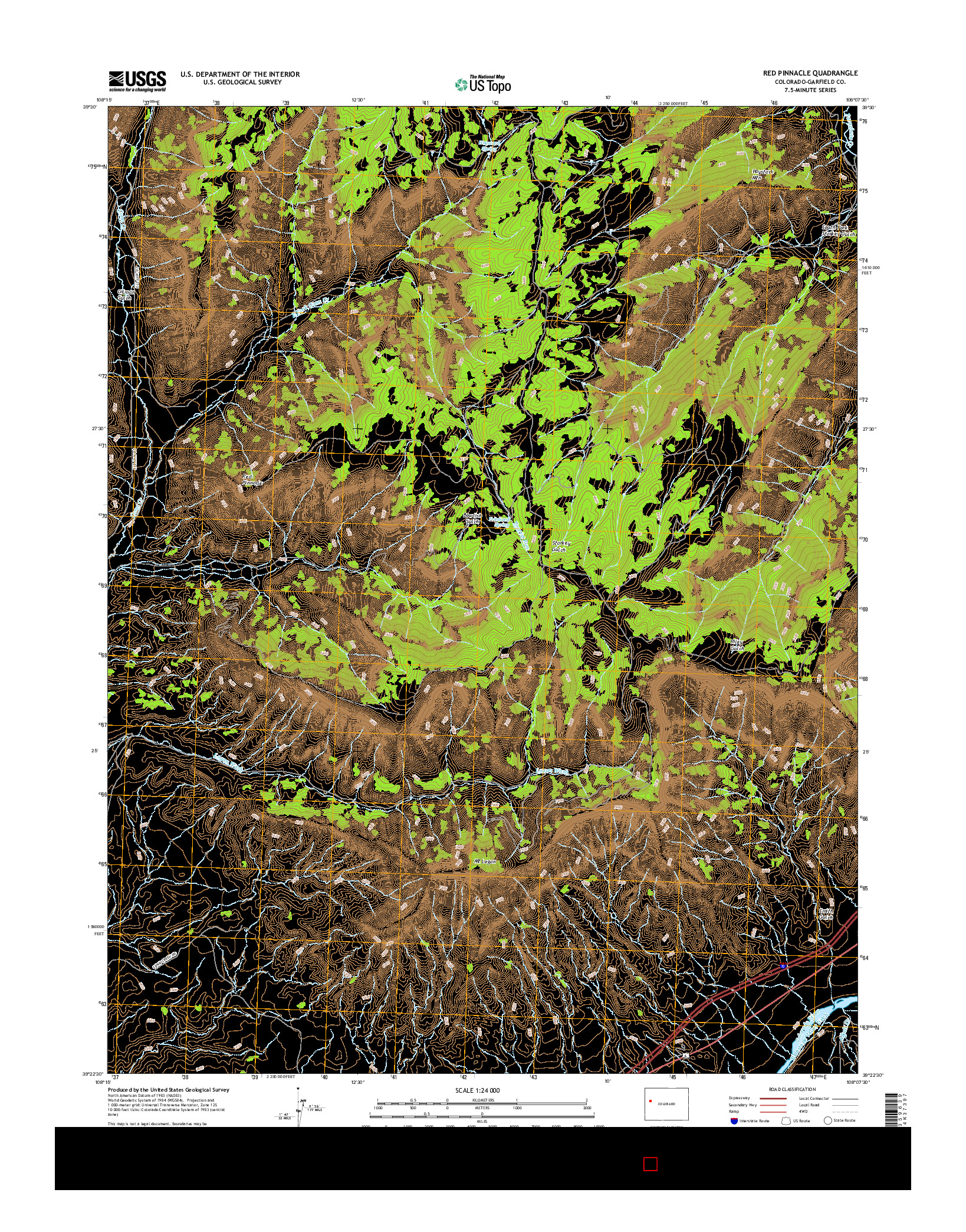 USGS US TOPO 7.5-MINUTE MAP FOR RED PINNACLE, CO 2016