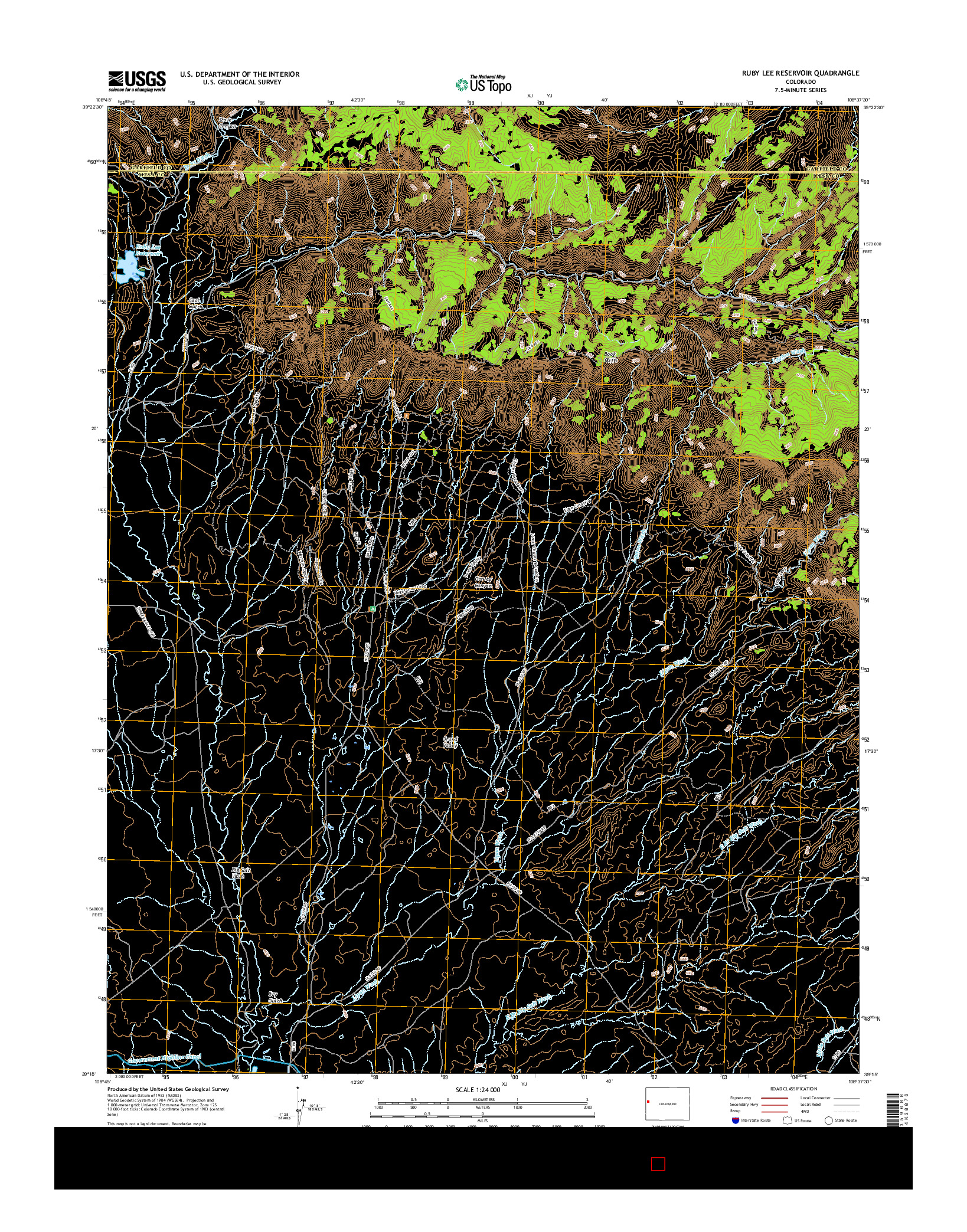 USGS US TOPO 7.5-MINUTE MAP FOR RUBY LEE RESERVOIR, CO 2016