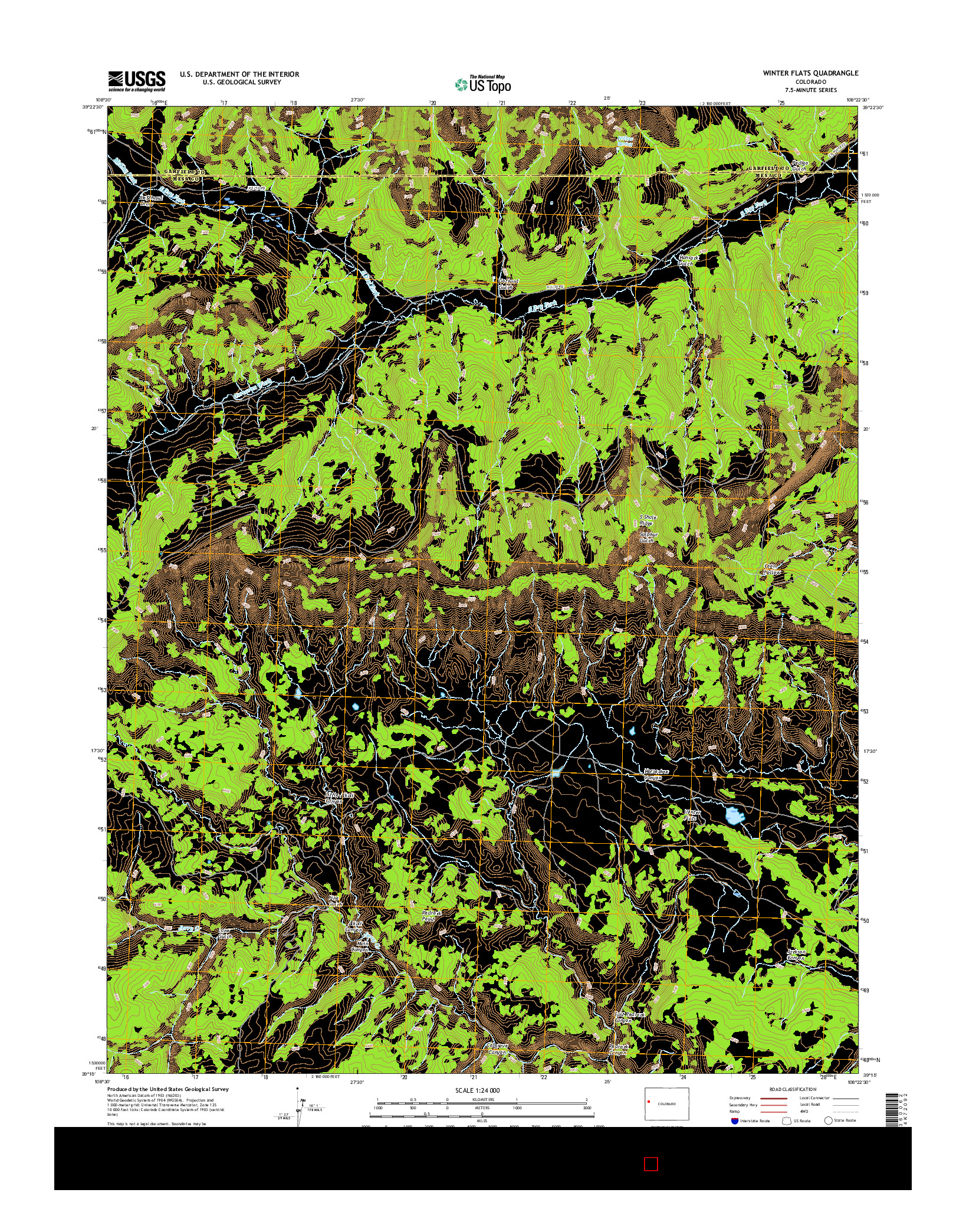 USGS US TOPO 7.5-MINUTE MAP FOR WINTER FLATS, CO 2016