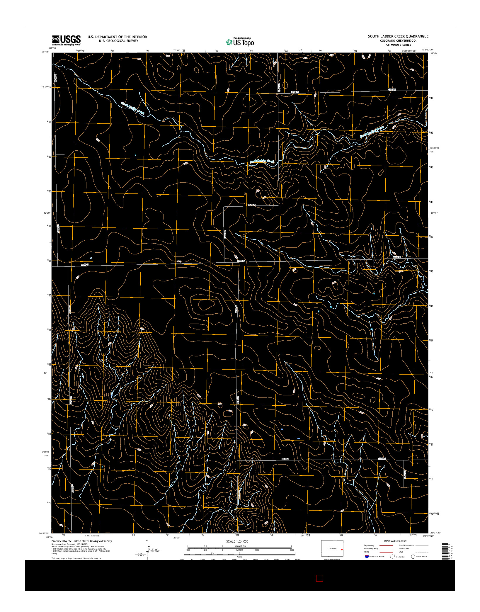 USGS US TOPO 7.5-MINUTE MAP FOR SOUTH LADDER CREEK, CO 2016