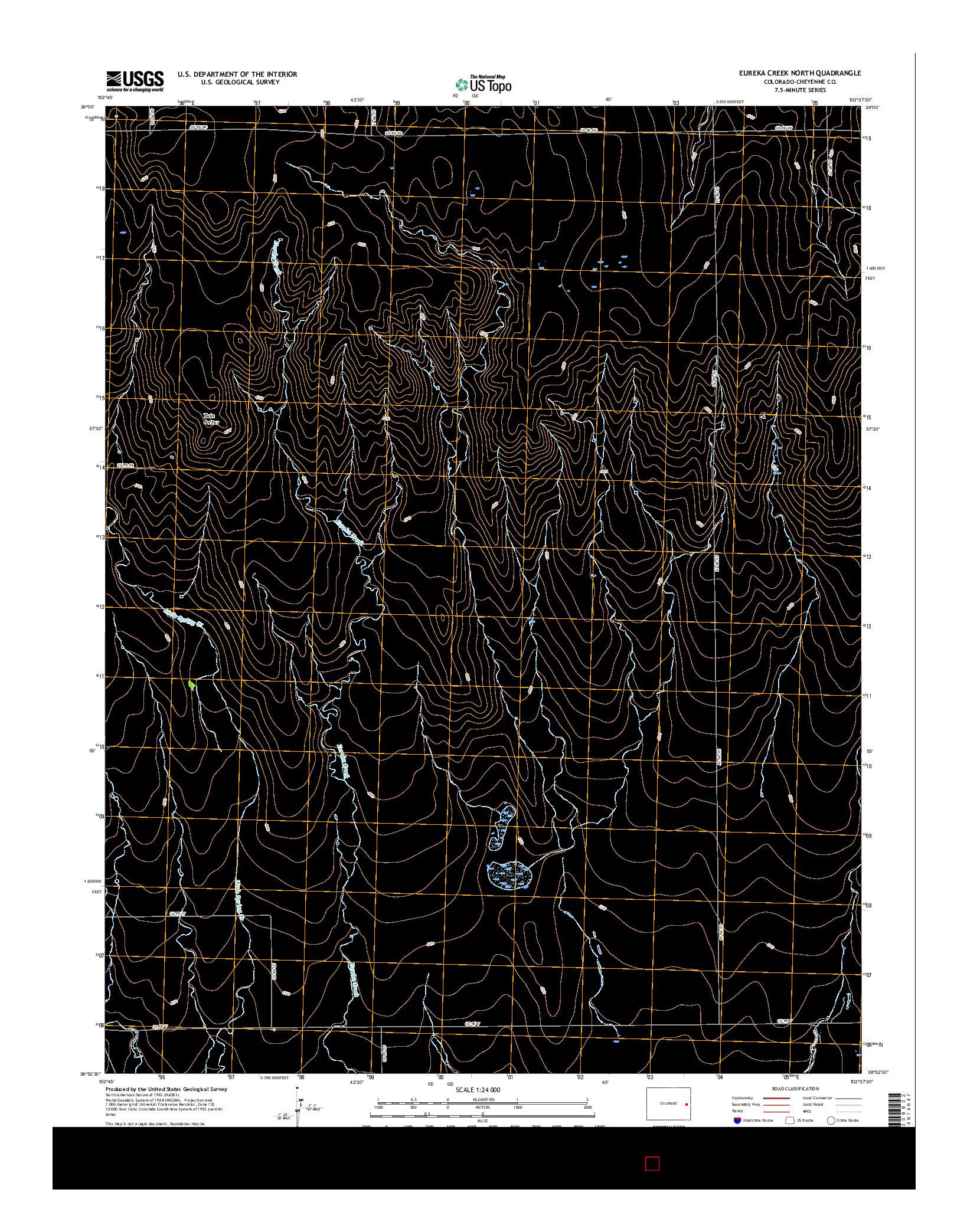 USGS US TOPO 7.5-MINUTE MAP FOR EUREKA CREEK NORTH, CO 2016