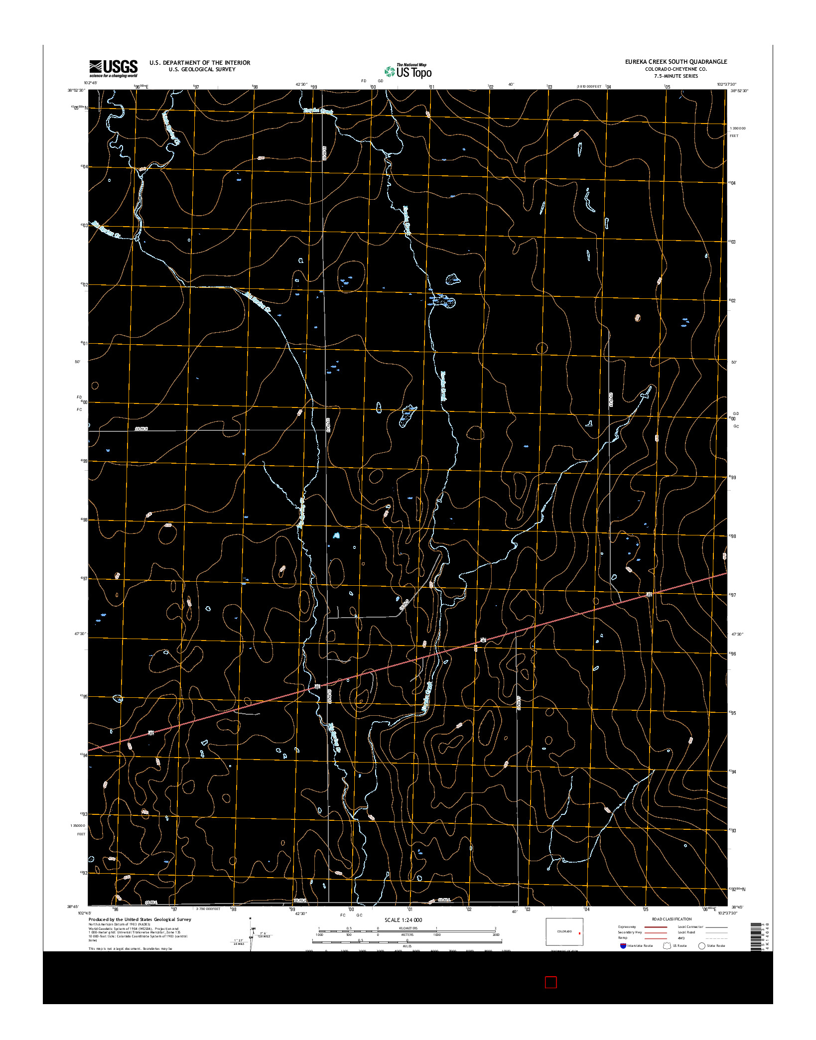 USGS US TOPO 7.5-MINUTE MAP FOR EUREKA CREEK SOUTH, CO 2016