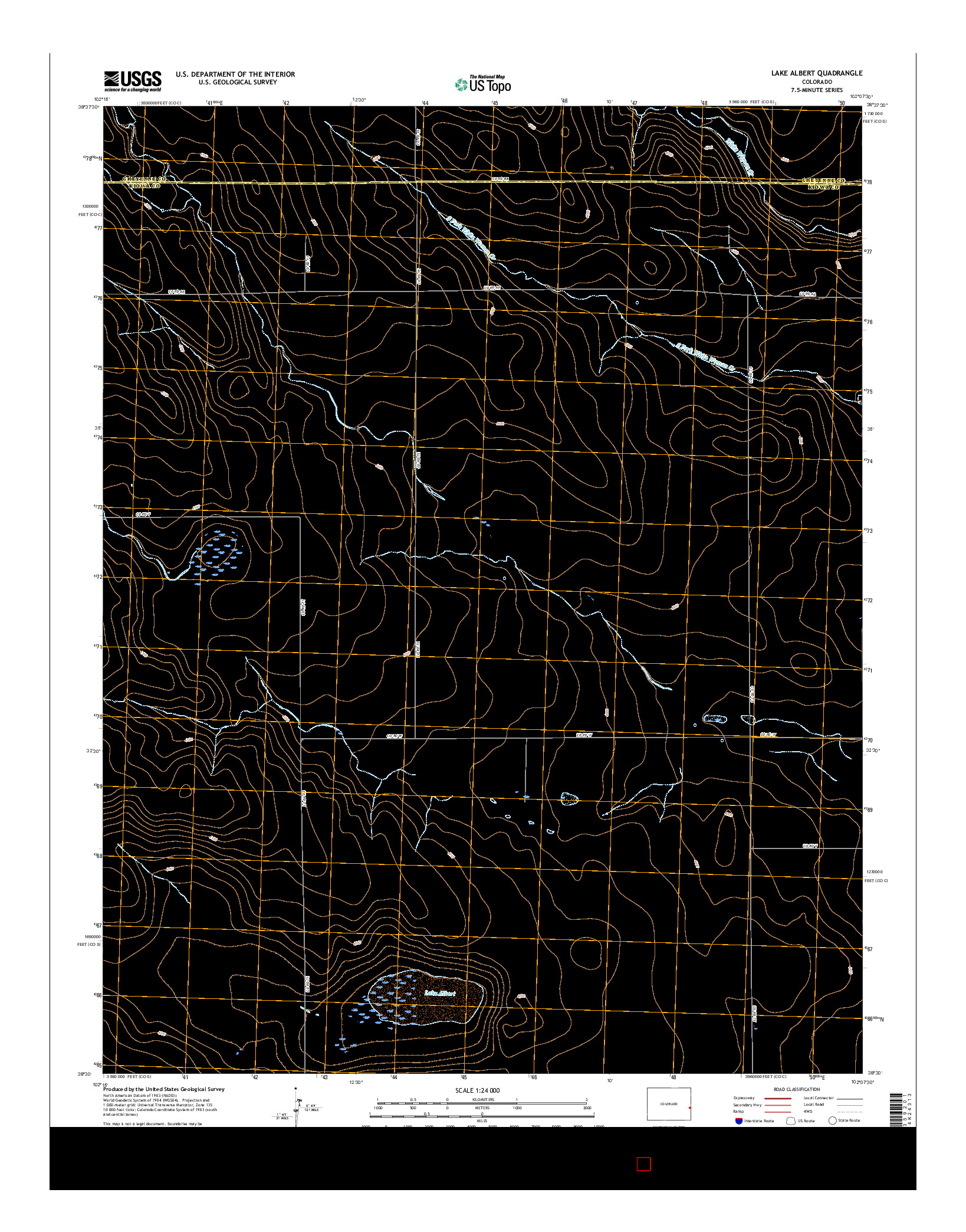 USGS US TOPO 7.5-MINUTE MAP FOR LAKE ALBERT, CO 2016