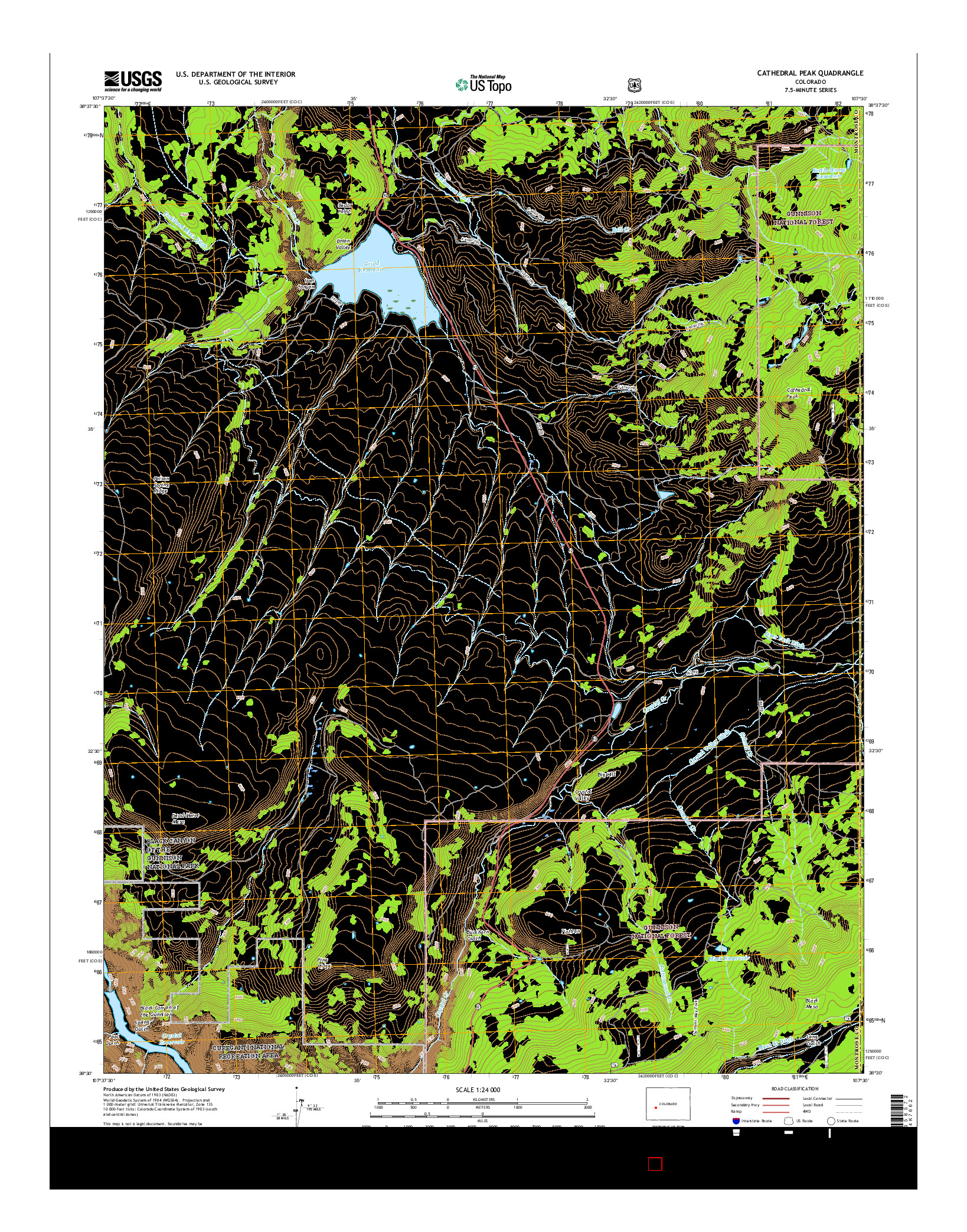 USGS US TOPO 7.5-MINUTE MAP FOR CATHEDRAL PEAK, CO 2016