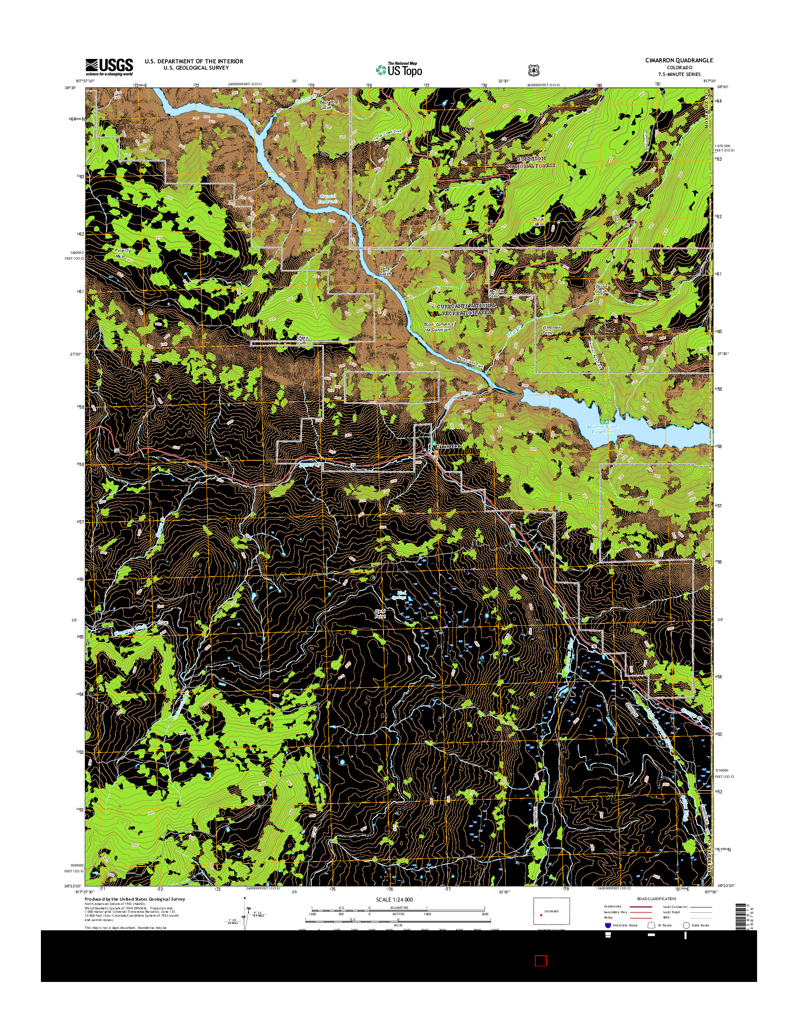USGS US TOPO 7.5-MINUTE MAP FOR CIMARRON, CO 2016
