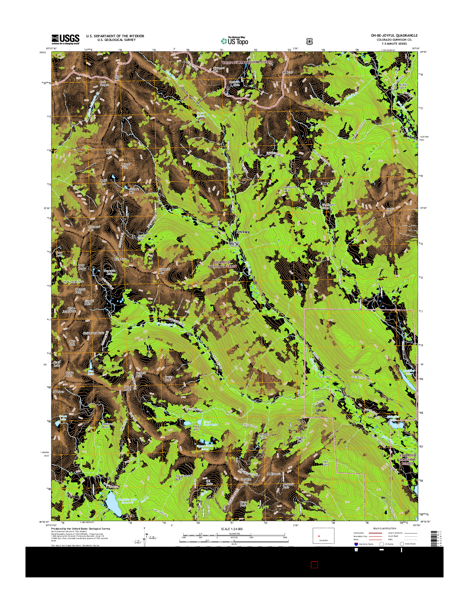 USGS US TOPO 7.5-MINUTE MAP FOR OH-BE-JOYFUL, CO 2016