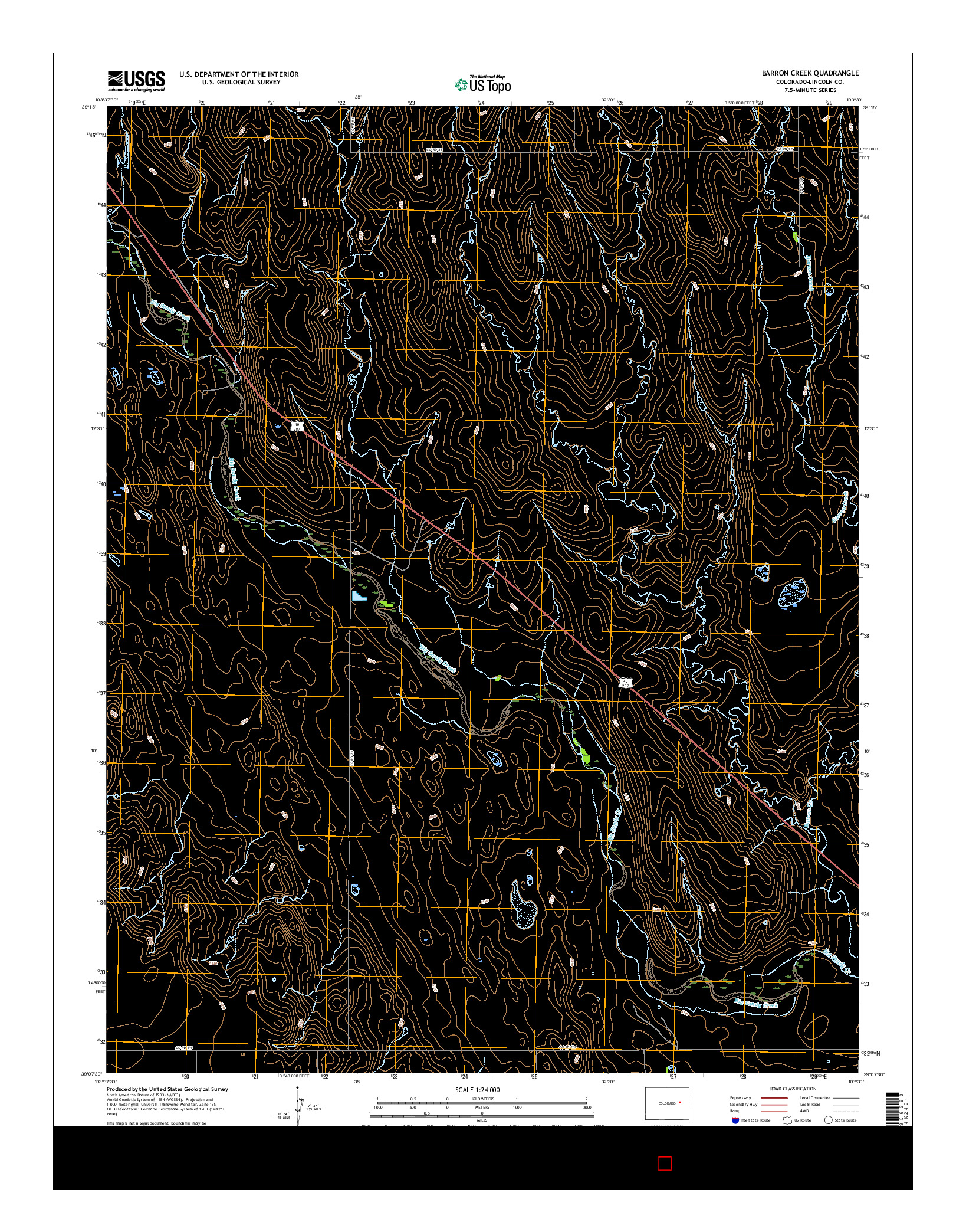 USGS US TOPO 7.5-MINUTE MAP FOR BARRON CREEK, CO 2016