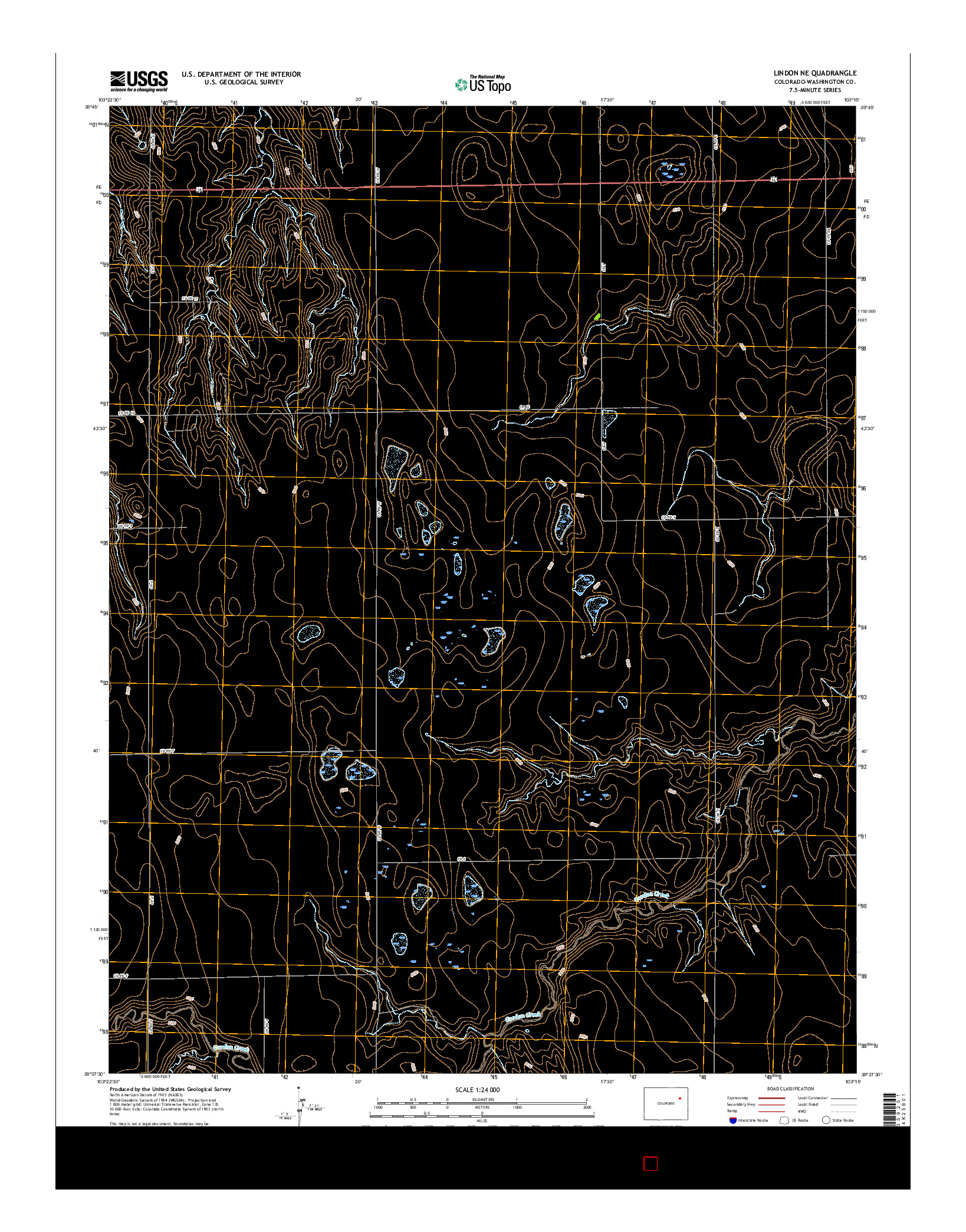 USGS US TOPO 7.5-MINUTE MAP FOR LINDON NE, CO 2016