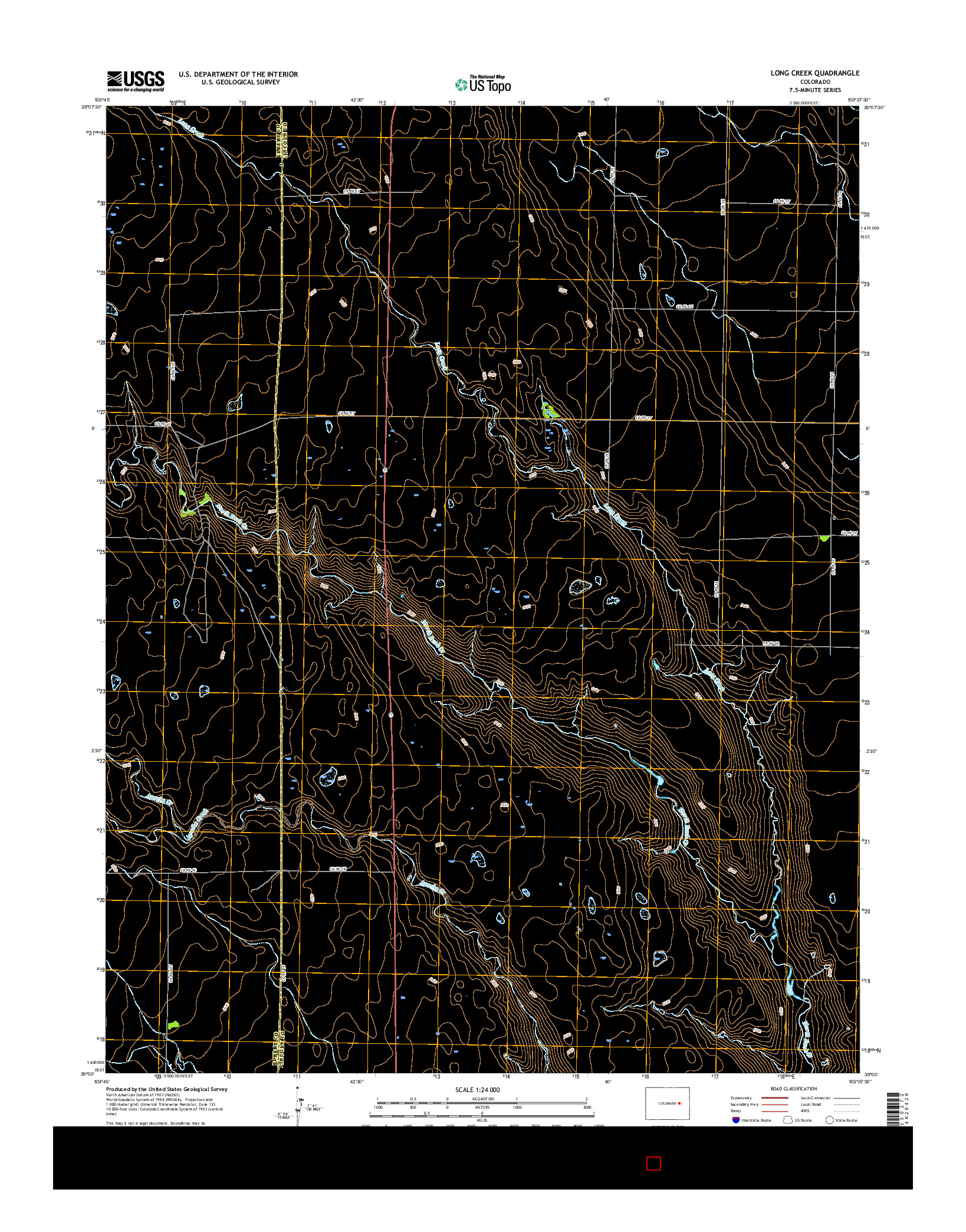 USGS US TOPO 7.5-MINUTE MAP FOR LONG CREEK, CO 2016