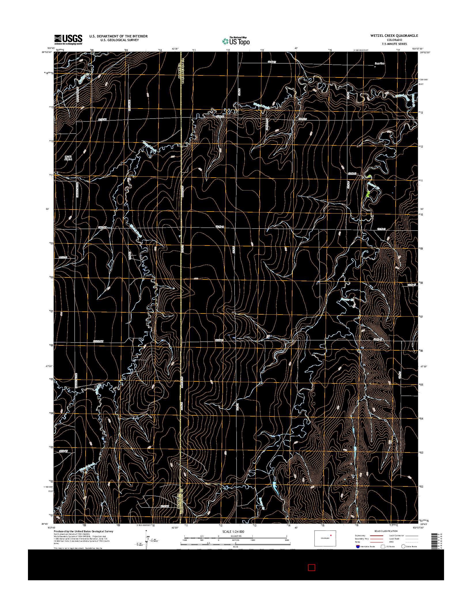 USGS US TOPO 7.5-MINUTE MAP FOR WETZEL CREEK, CO 2016