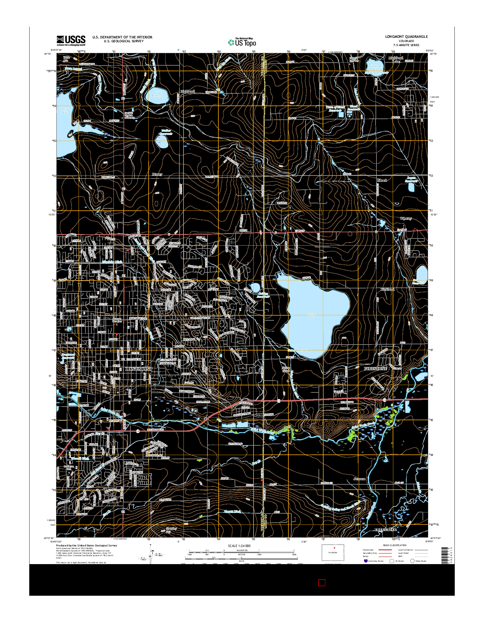 USGS US TOPO 7.5-MINUTE MAP FOR LONGMONT, CO 2016