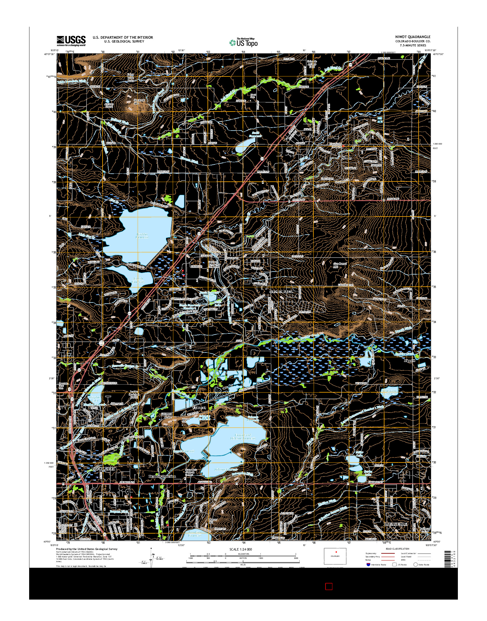 USGS US TOPO 7.5-MINUTE MAP FOR NIWOT, CO 2016