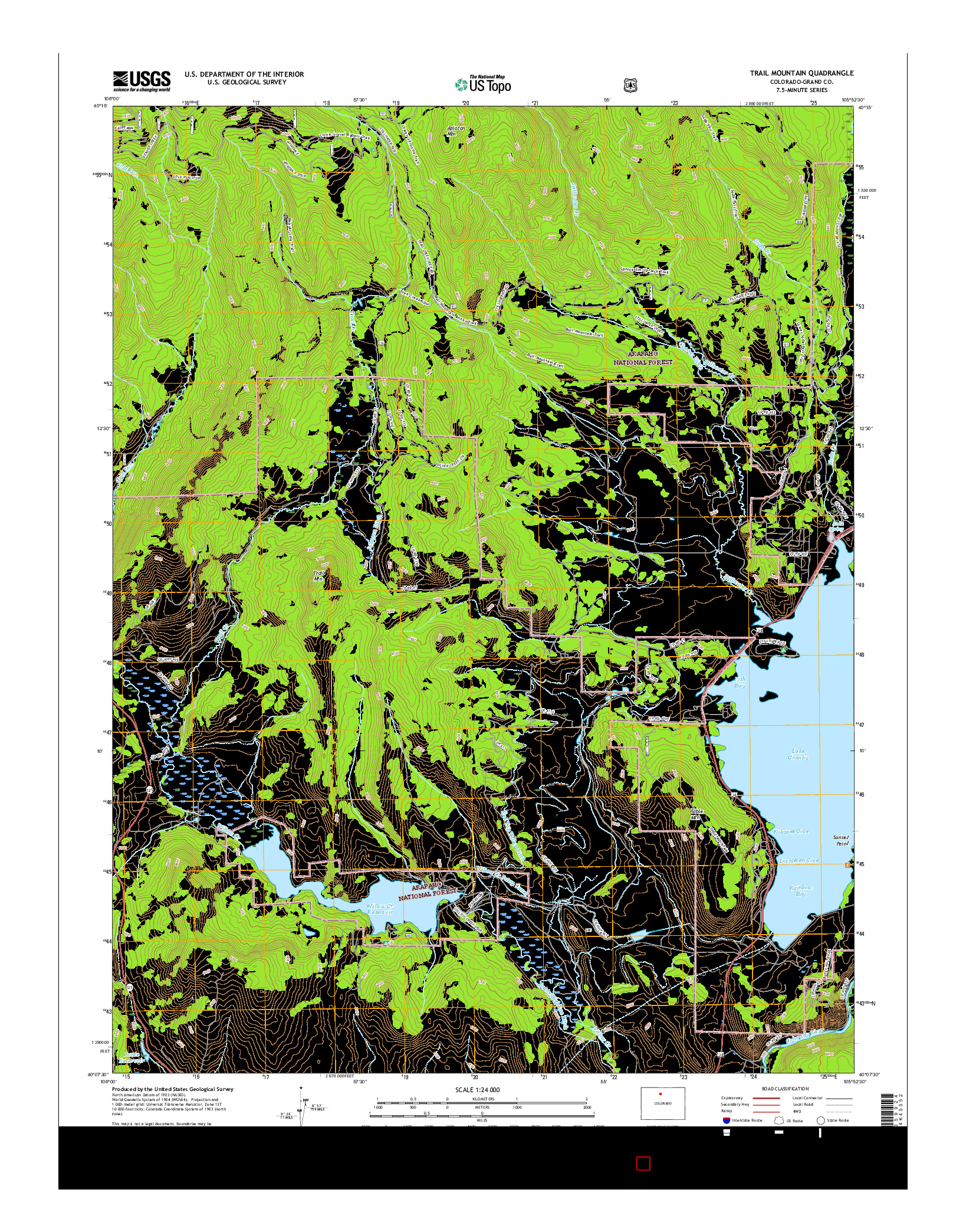 USGS US TOPO 7.5-MINUTE MAP FOR TRAIL MOUNTAIN, CO 2016