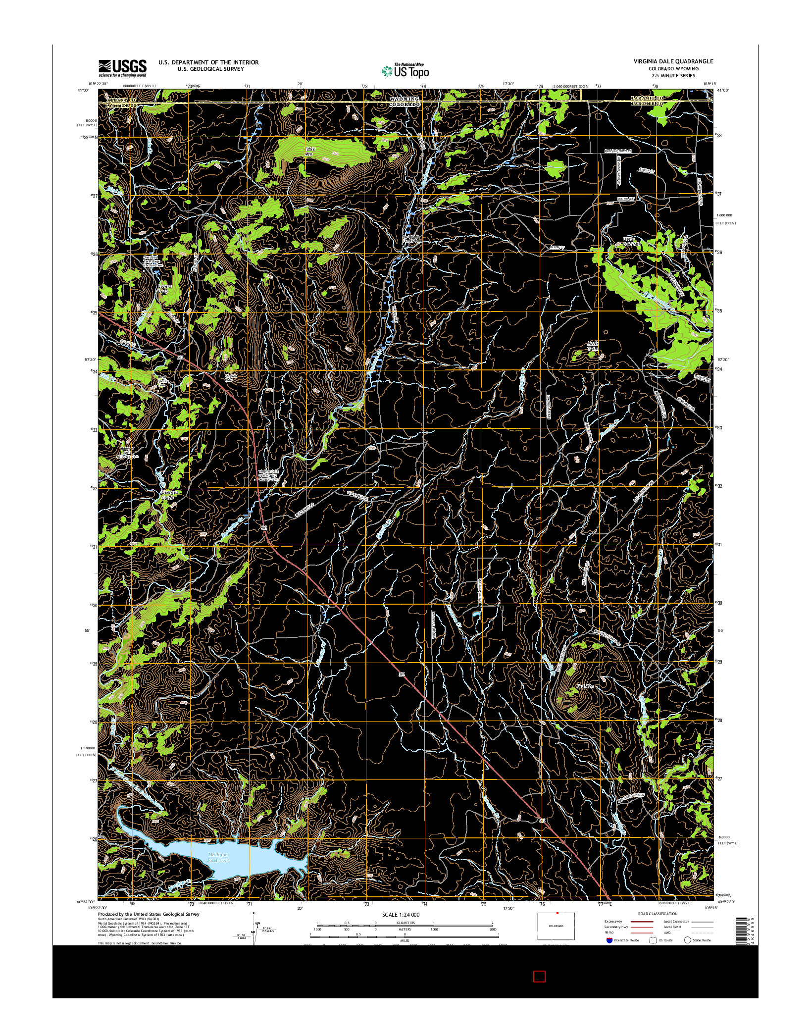USGS US TOPO 7.5-MINUTE MAP FOR VIRGINIA DALE, CO-WY 2016