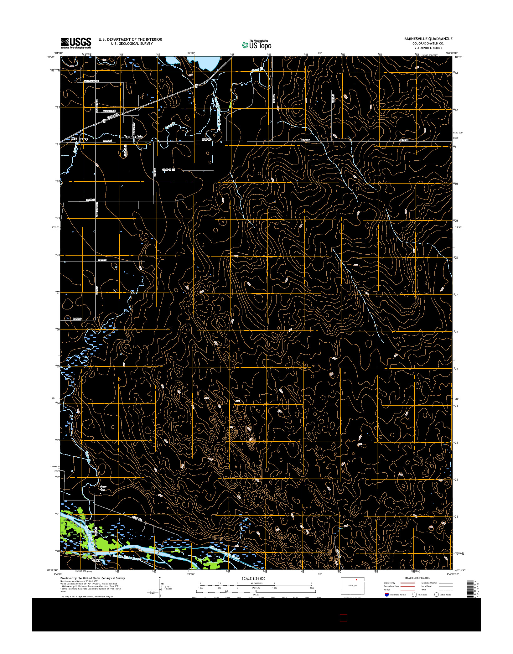USGS US TOPO 7.5-MINUTE MAP FOR BARNESVILLE, CO 2016