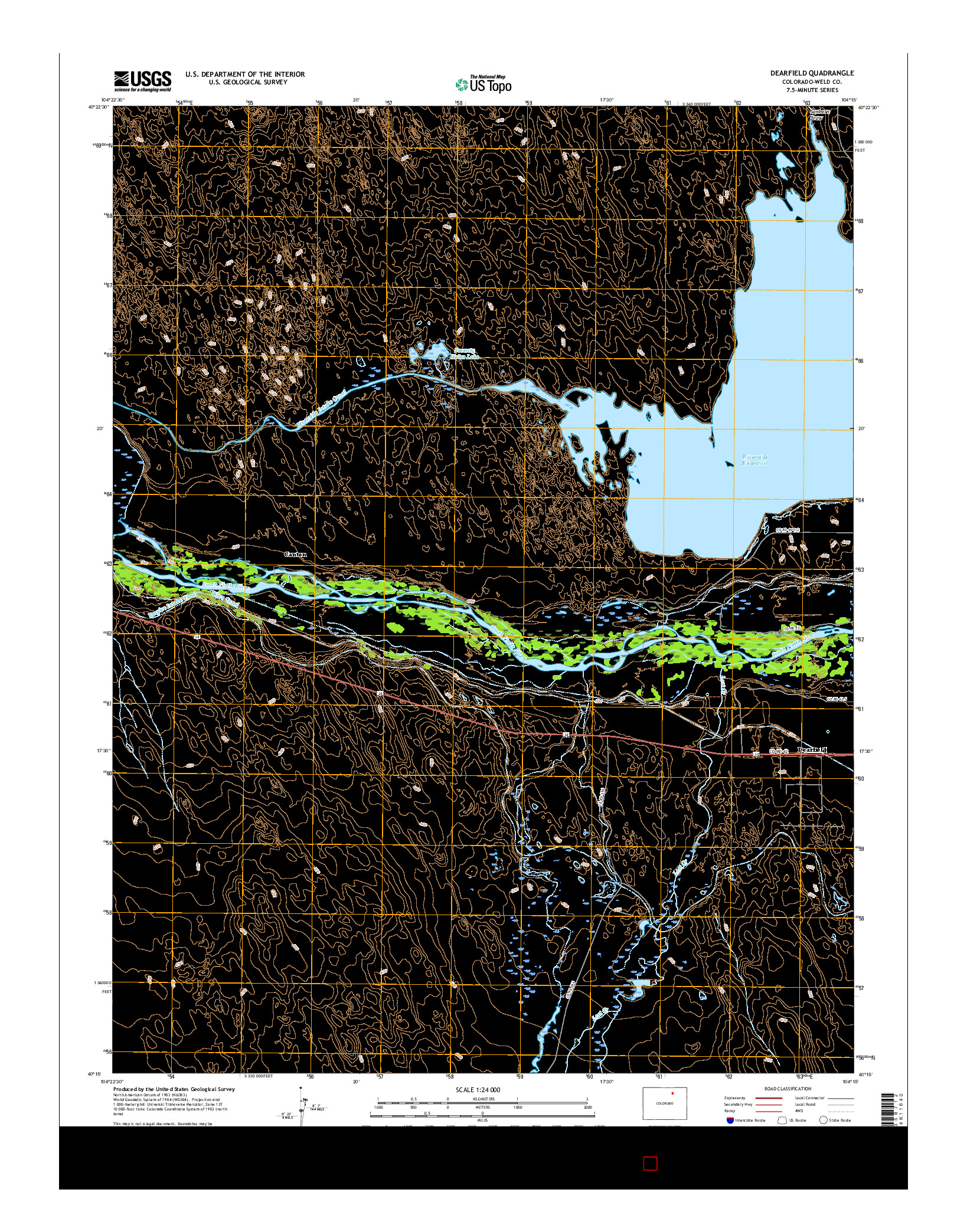 USGS US TOPO 7.5-MINUTE MAP FOR DEARFIELD, CO 2016