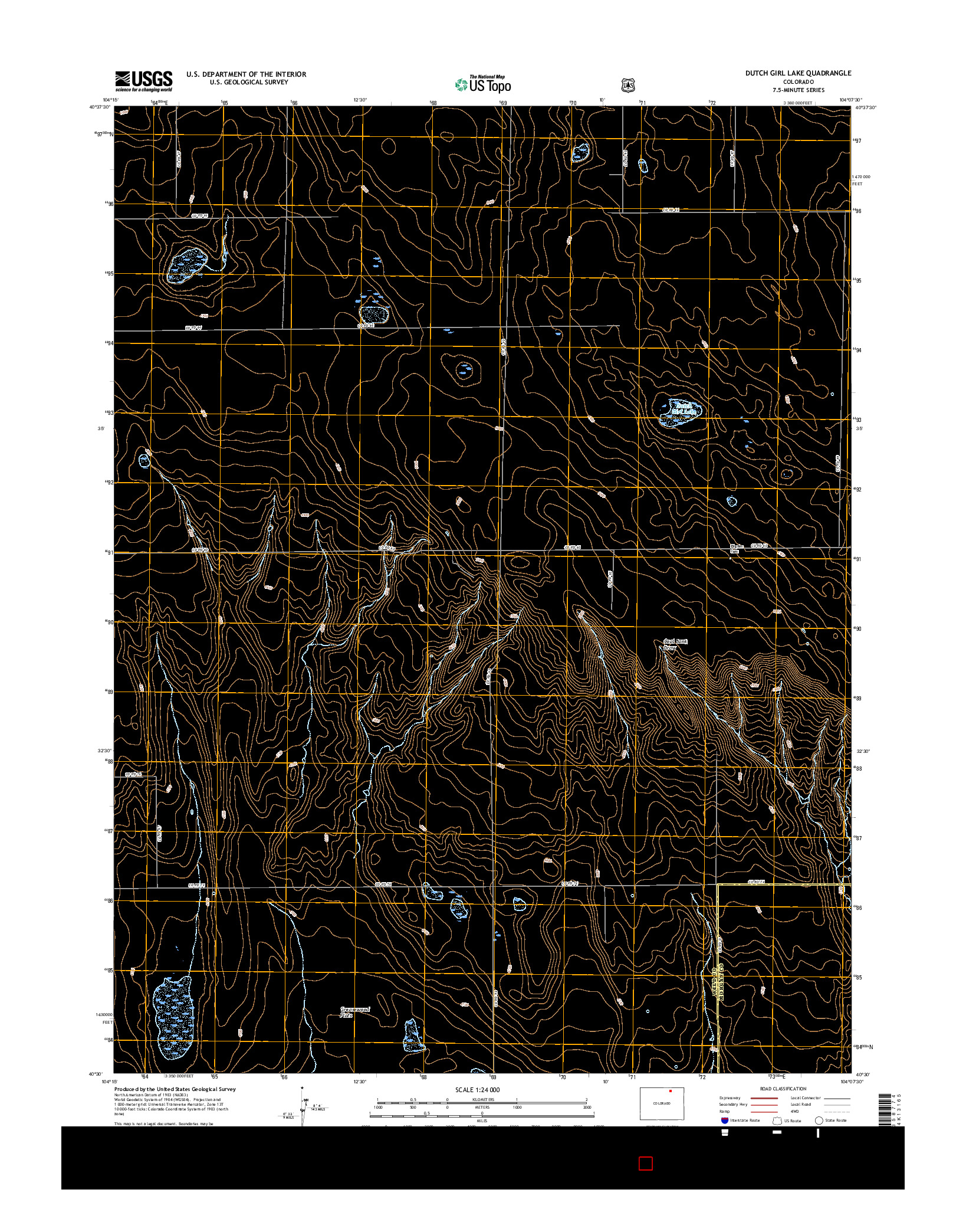 USGS US TOPO 7.5-MINUTE MAP FOR DUTCH GIRL LAKE, CO 2016