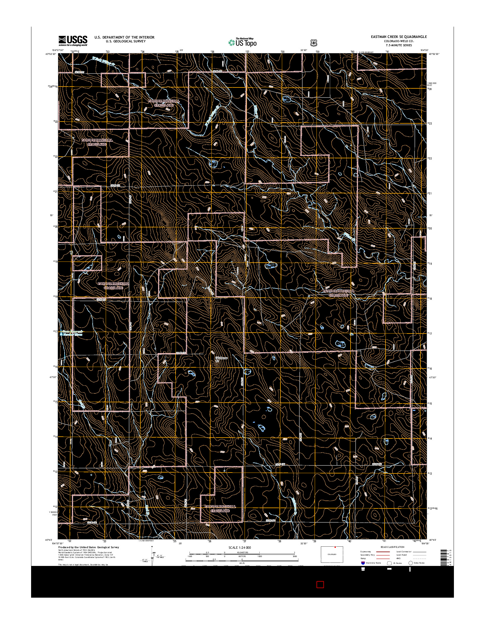 USGS US TOPO 7.5-MINUTE MAP FOR EASTMAN CREEK SE, CO 2016