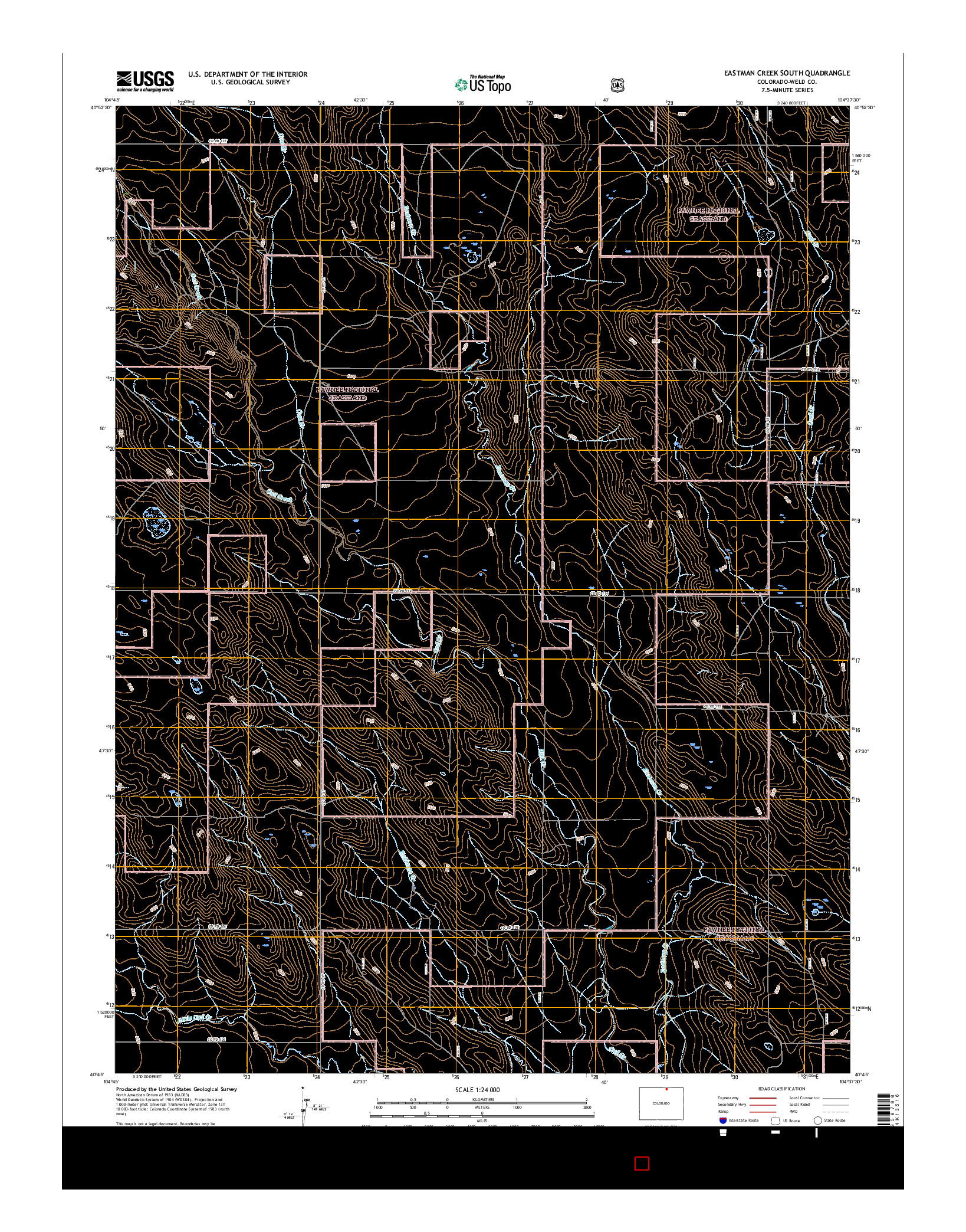 USGS US TOPO 7.5-MINUTE MAP FOR EASTMAN CREEK SOUTH, CO 2016