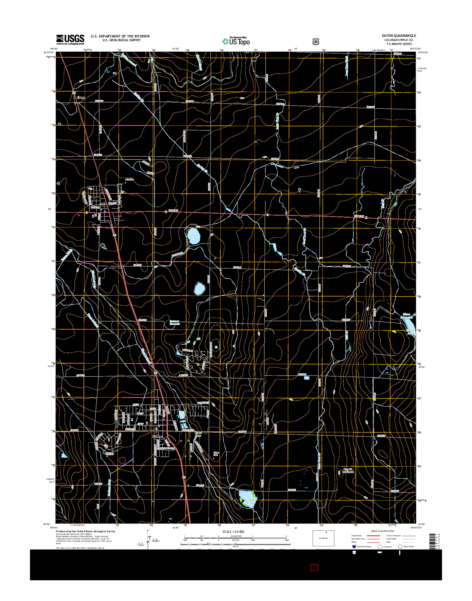 USGS US TOPO 7.5-MINUTE MAP FOR EATON, CO 2016