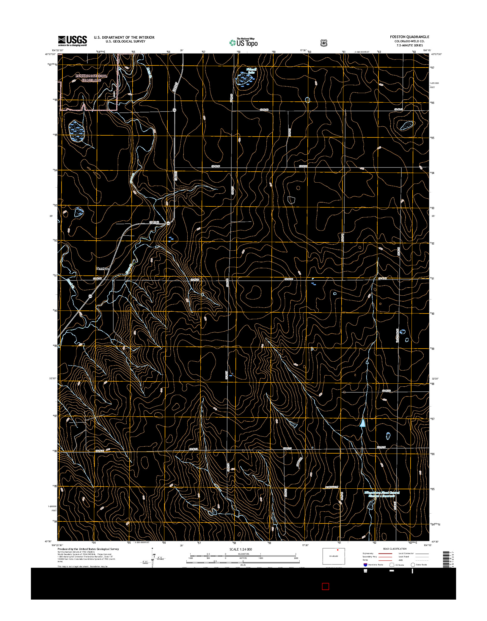 USGS US TOPO 7.5-MINUTE MAP FOR FOSSTON, CO 2016