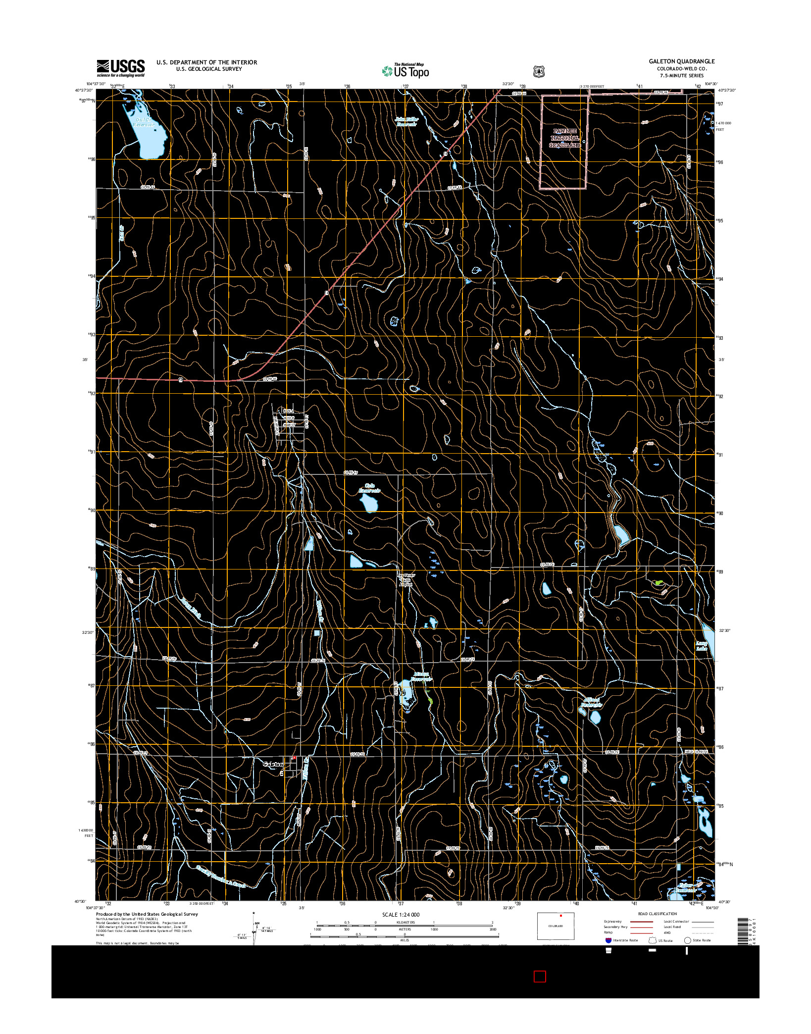 USGS US TOPO 7.5-MINUTE MAP FOR GALETON, CO 2016