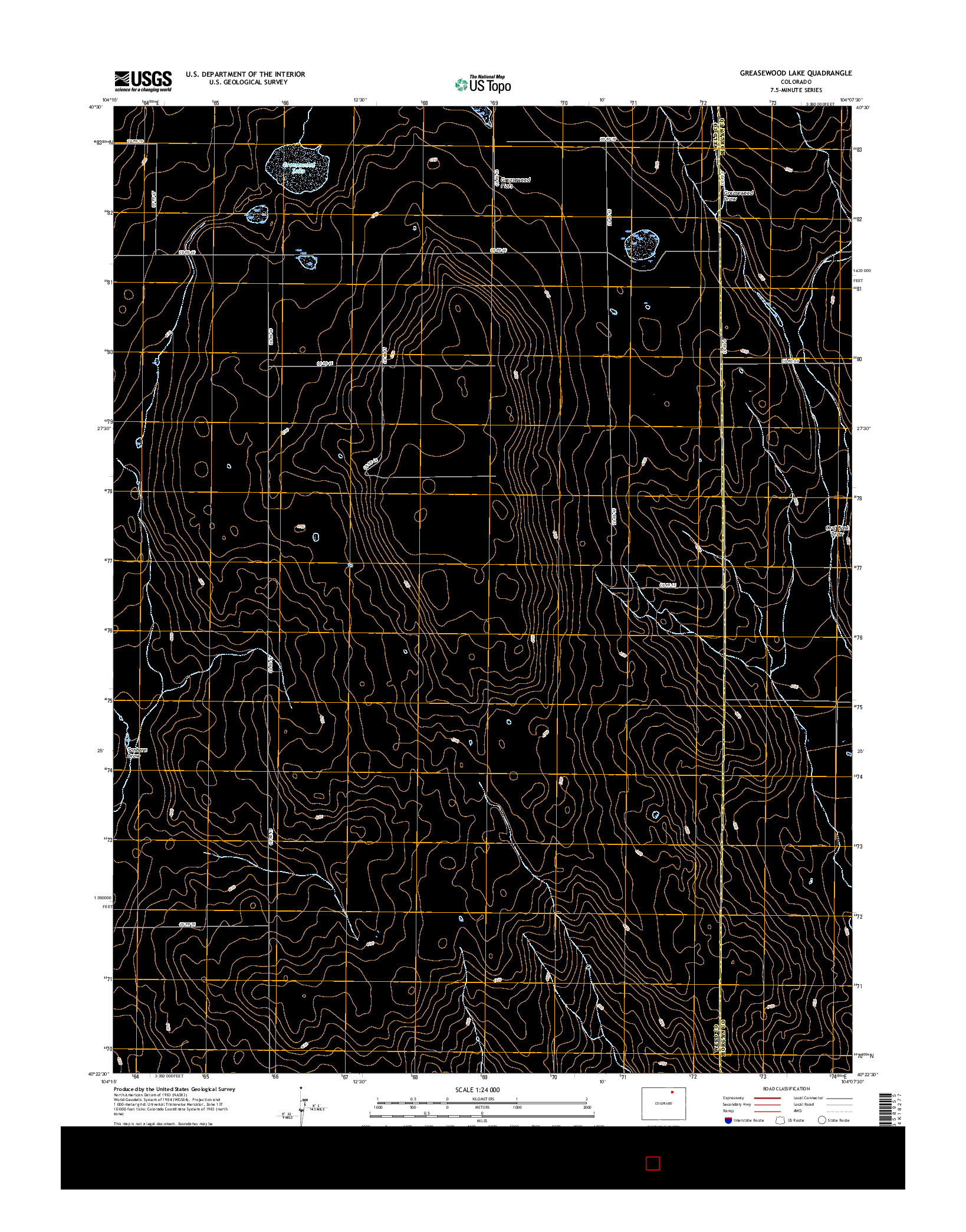 USGS US TOPO 7.5-MINUTE MAP FOR GREASEWOOD LAKE, CO 2016