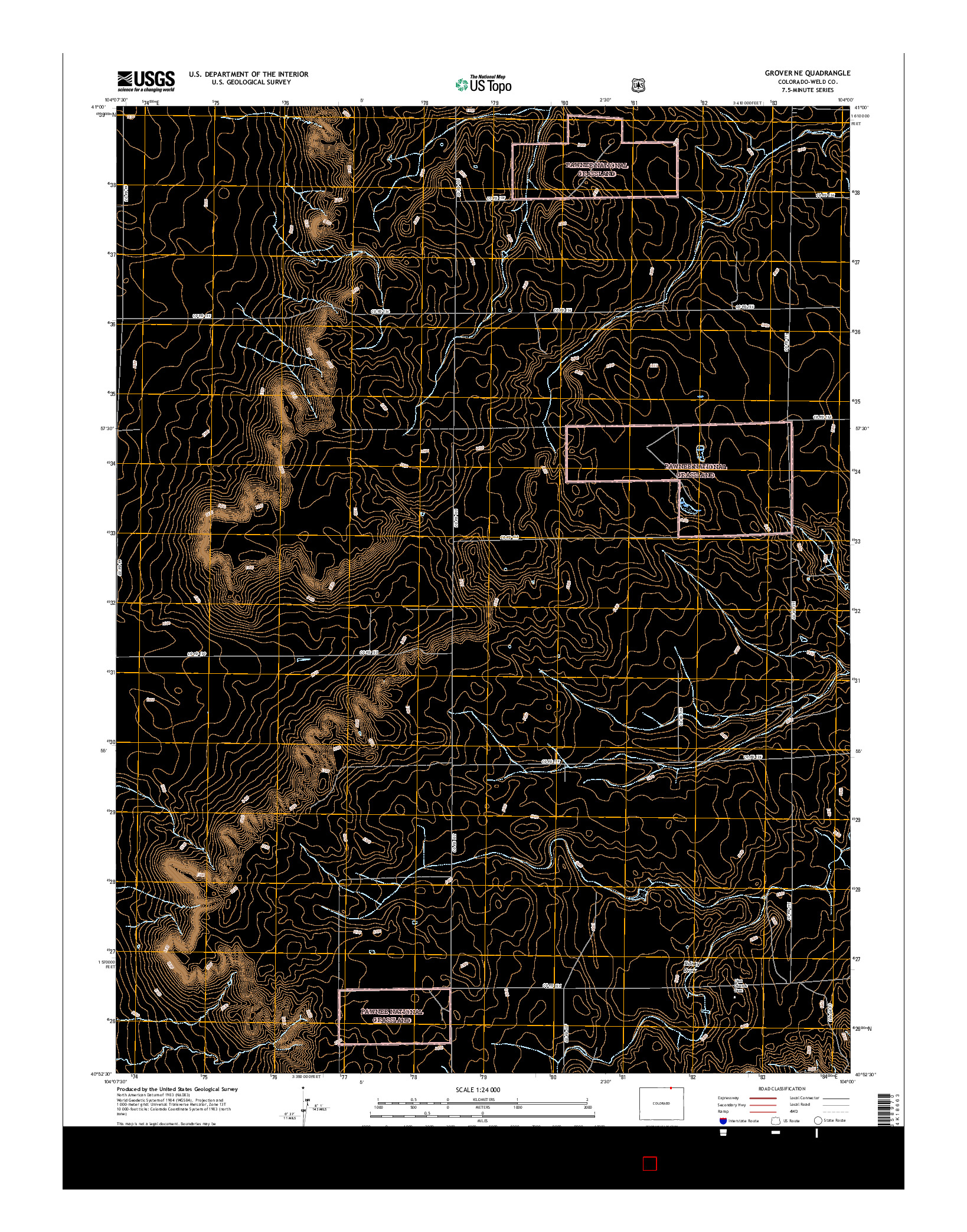 USGS US TOPO 7.5-MINUTE MAP FOR GROVER NE, CO 2016