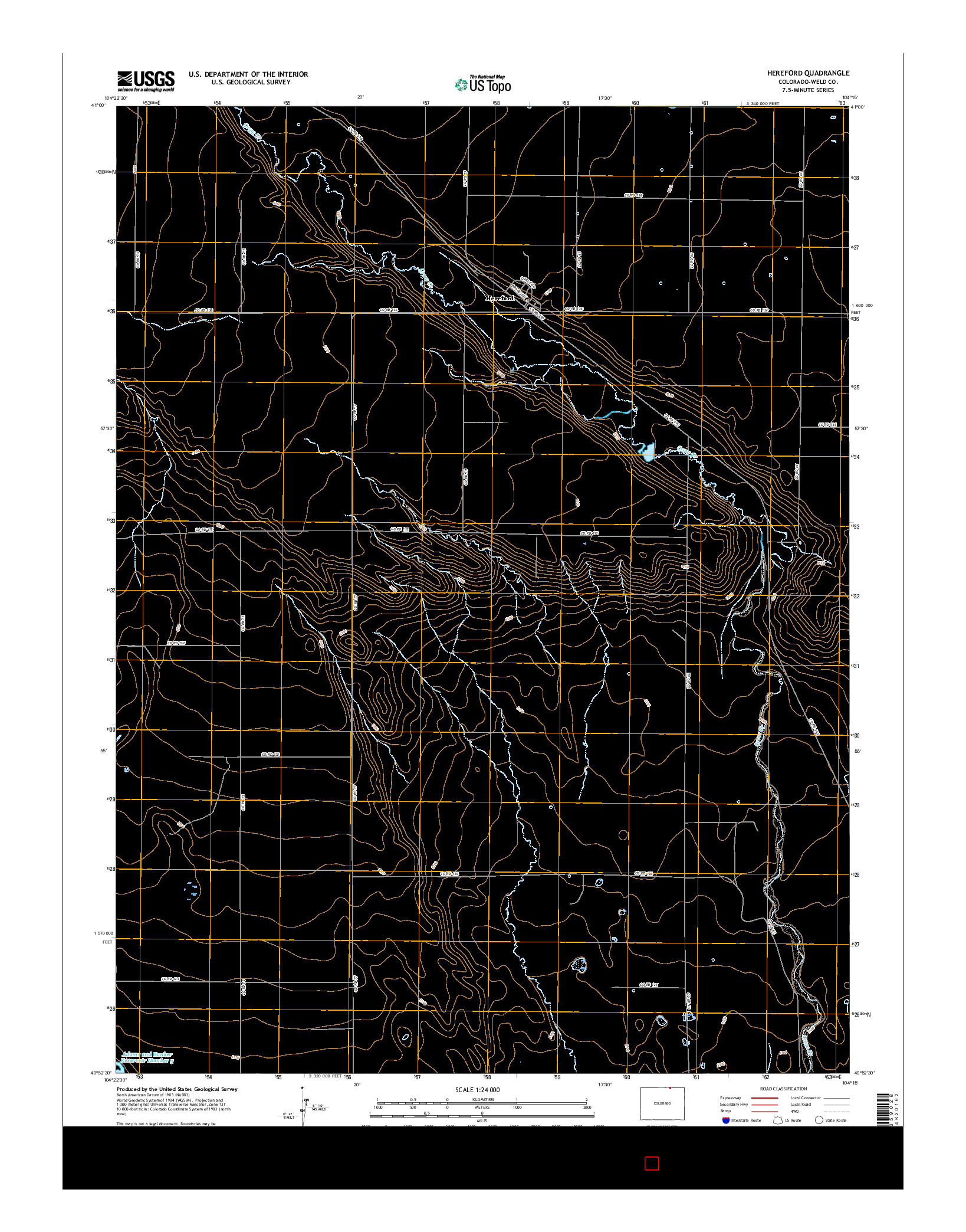 USGS US TOPO 7.5-MINUTE MAP FOR HEREFORD, CO 2016