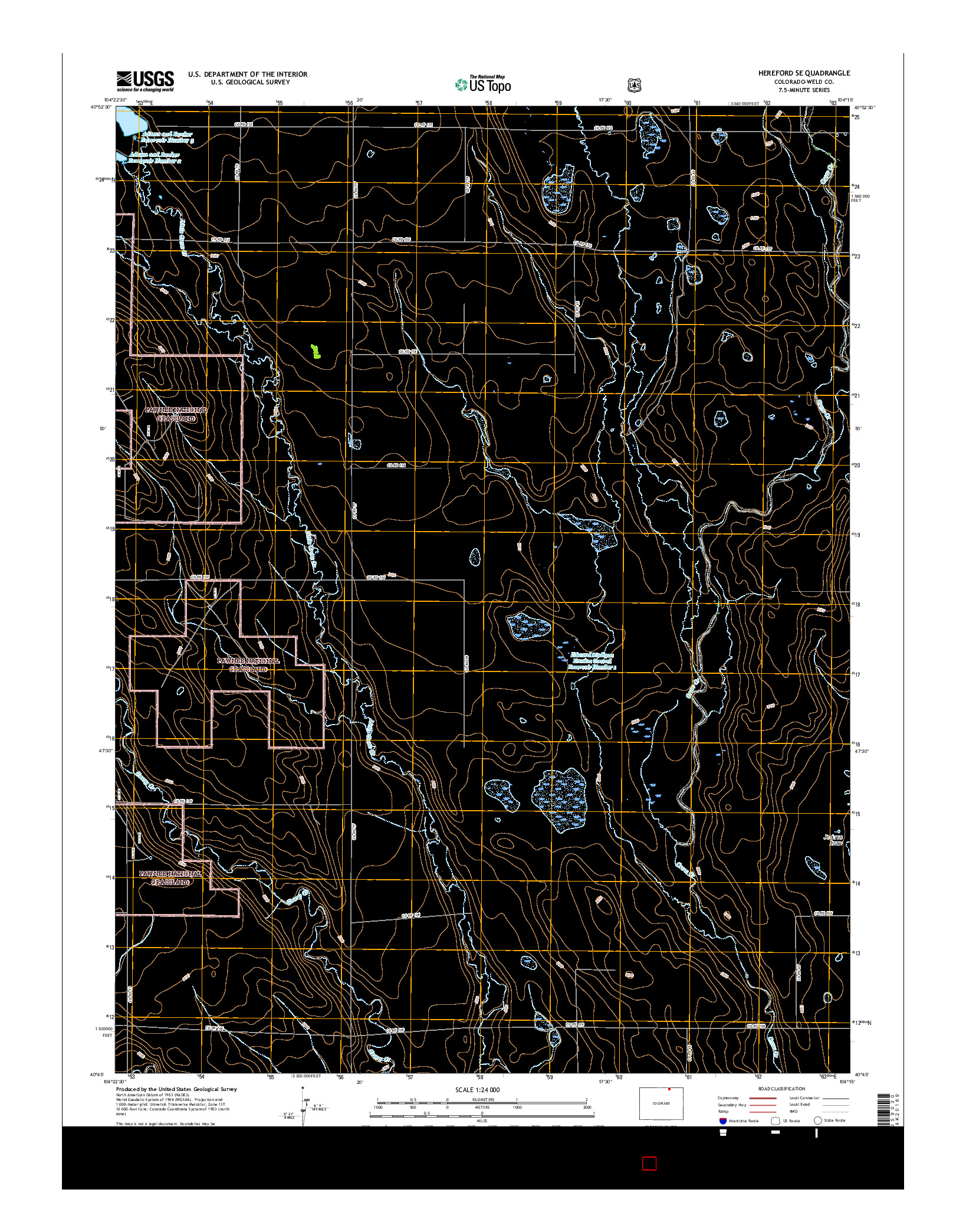 USGS US TOPO 7.5-MINUTE MAP FOR HEREFORD SE, CO 2016