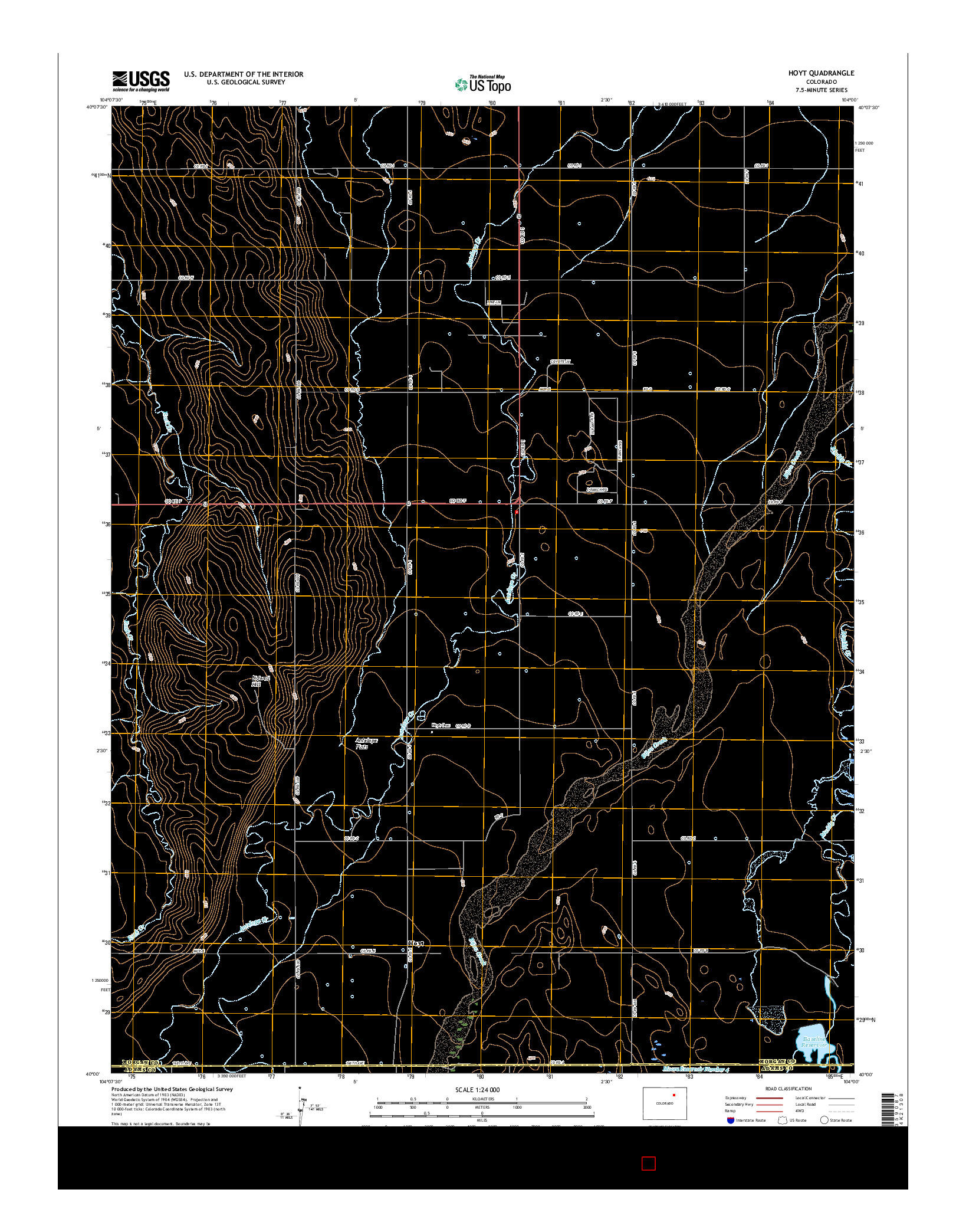 USGS US TOPO 7.5-MINUTE MAP FOR HOYT, CO 2016