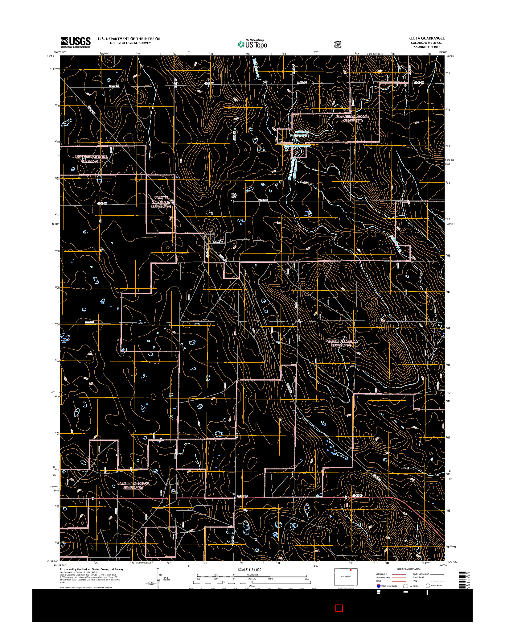 USGS US TOPO 7.5-MINUTE MAP FOR KEOTA, CO 2016