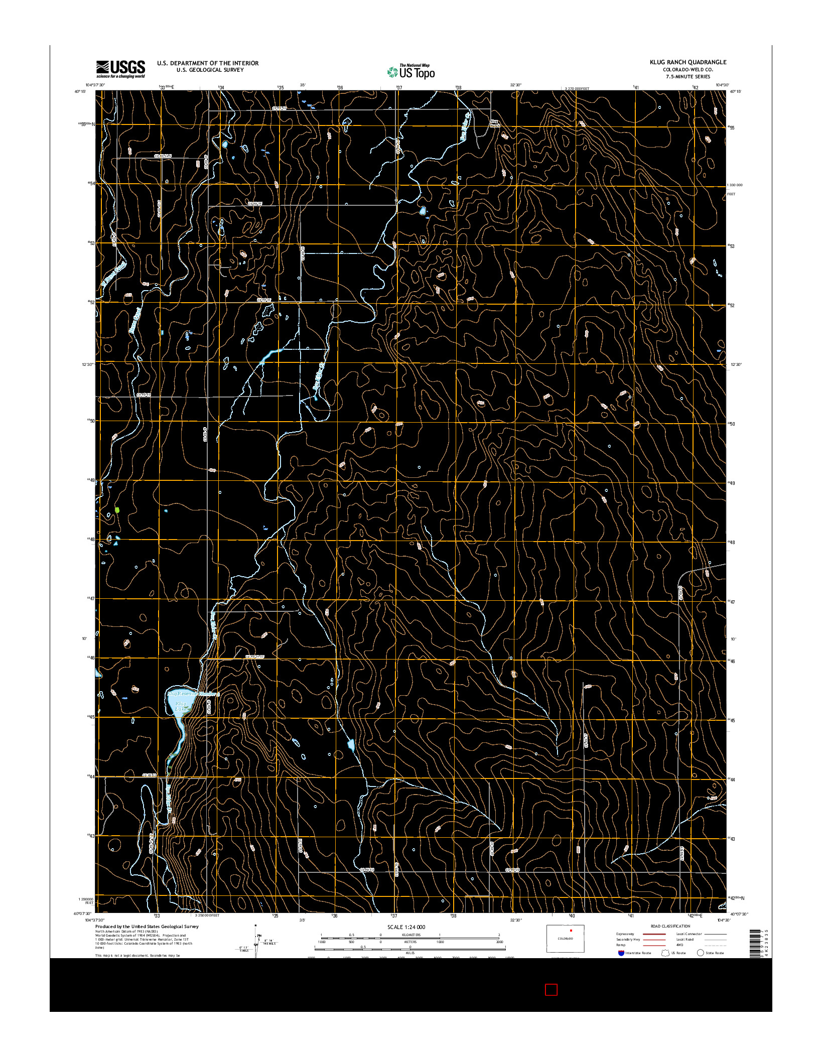 USGS US TOPO 7.5-MINUTE MAP FOR KLUG RANCH, CO 2016