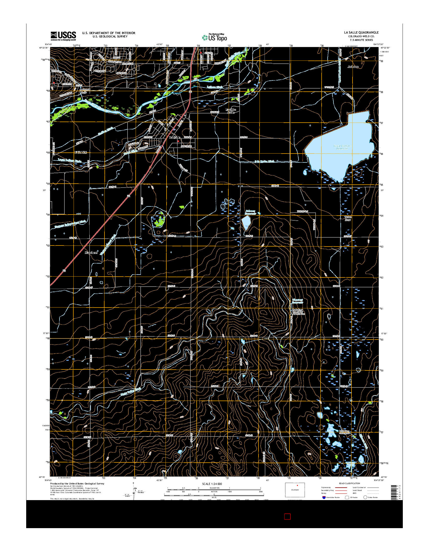 USGS US TOPO 7.5-MINUTE MAP FOR LA SALLE, CO 2016
