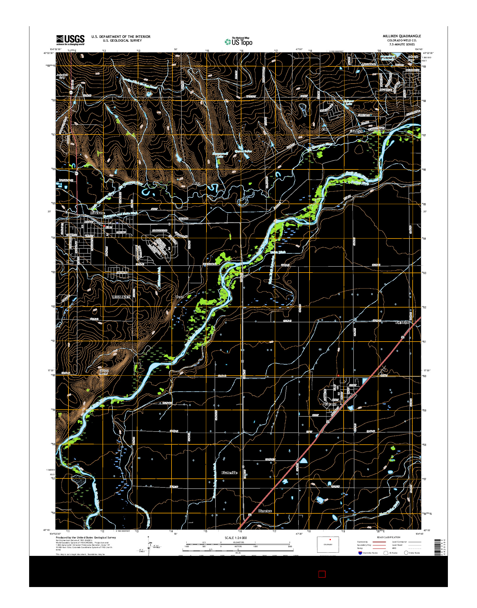 USGS US TOPO 7.5-MINUTE MAP FOR MILLIKEN, CO 2016