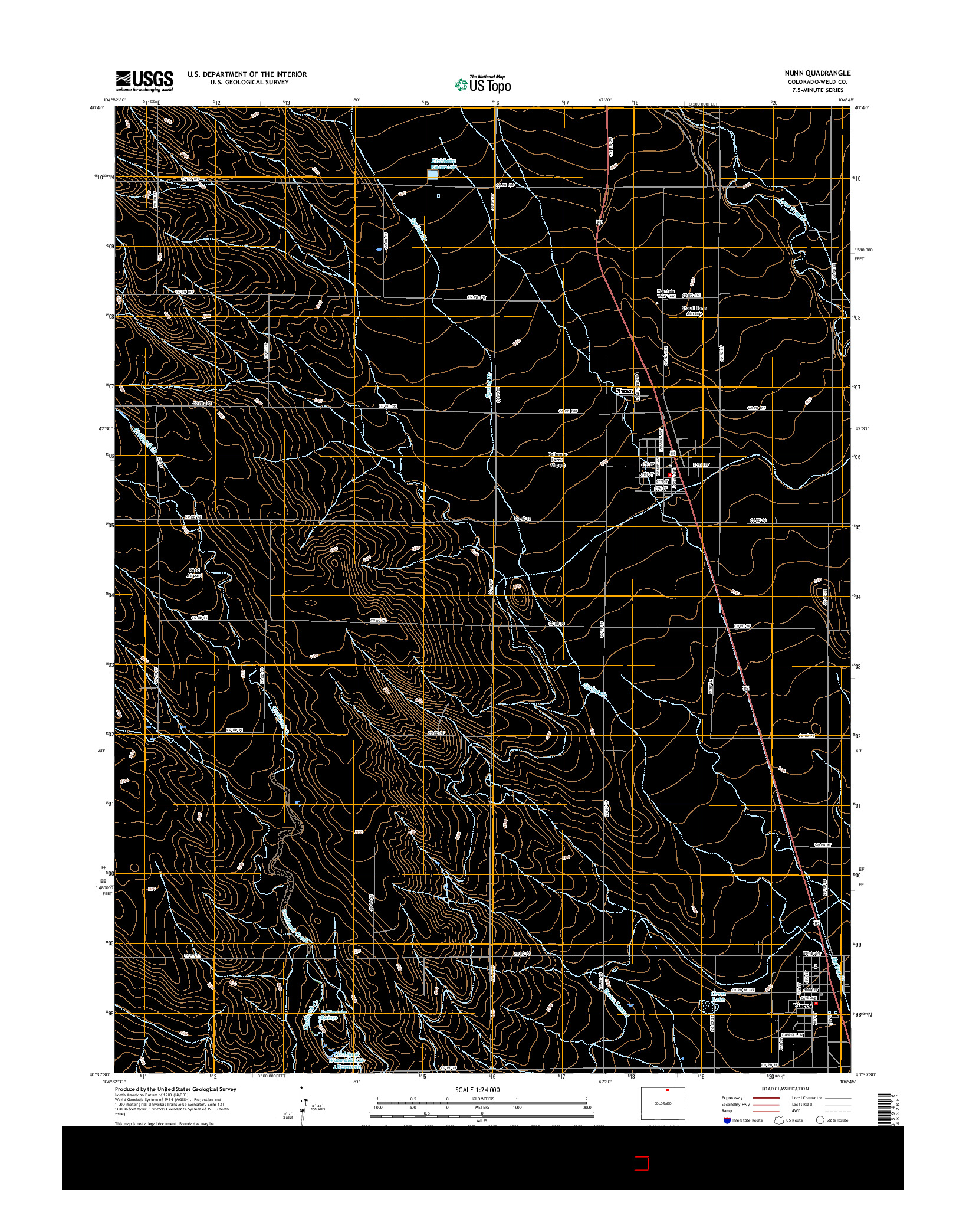 USGS US TOPO 7.5-MINUTE MAP FOR NUNN, CO 2016