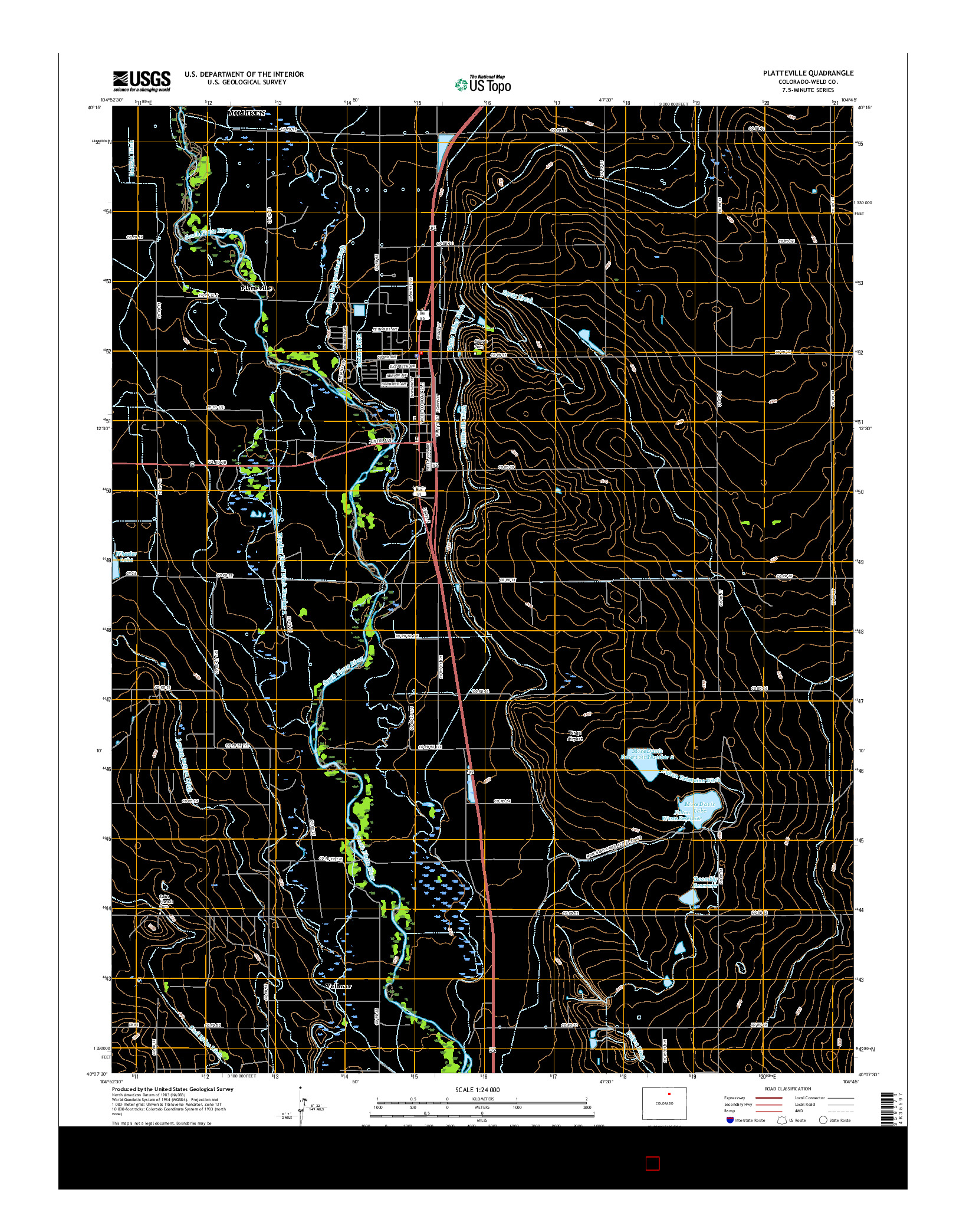 USGS US TOPO 7.5-MINUTE MAP FOR PLATTEVILLE, CO 2016