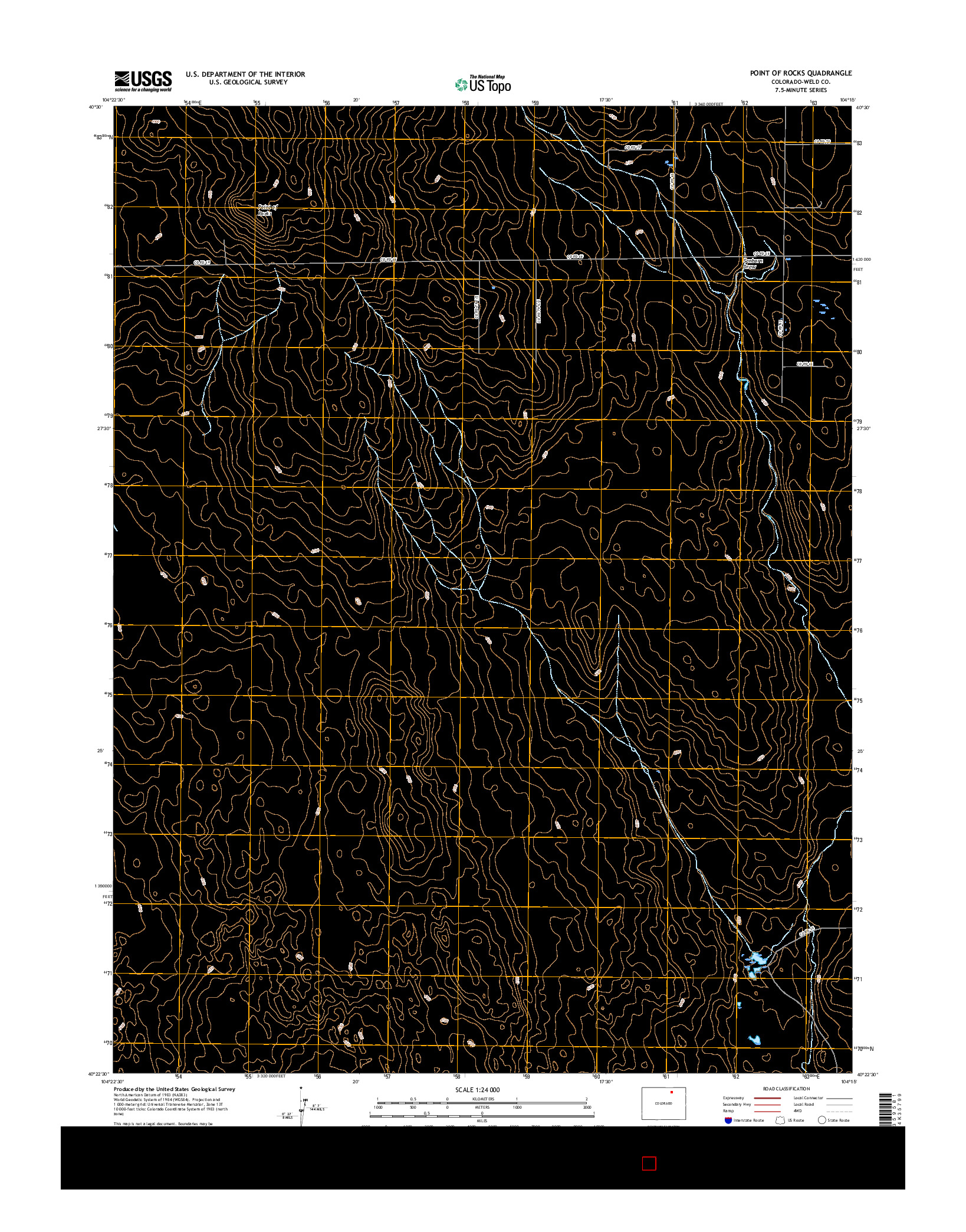 USGS US TOPO 7.5-MINUTE MAP FOR POINT OF ROCKS, CO 2016