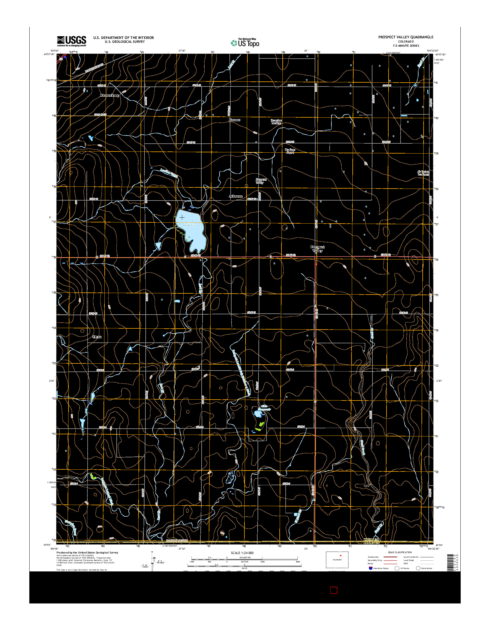 USGS US TOPO 7.5-MINUTE MAP FOR PROSPECT VALLEY, CO 2016