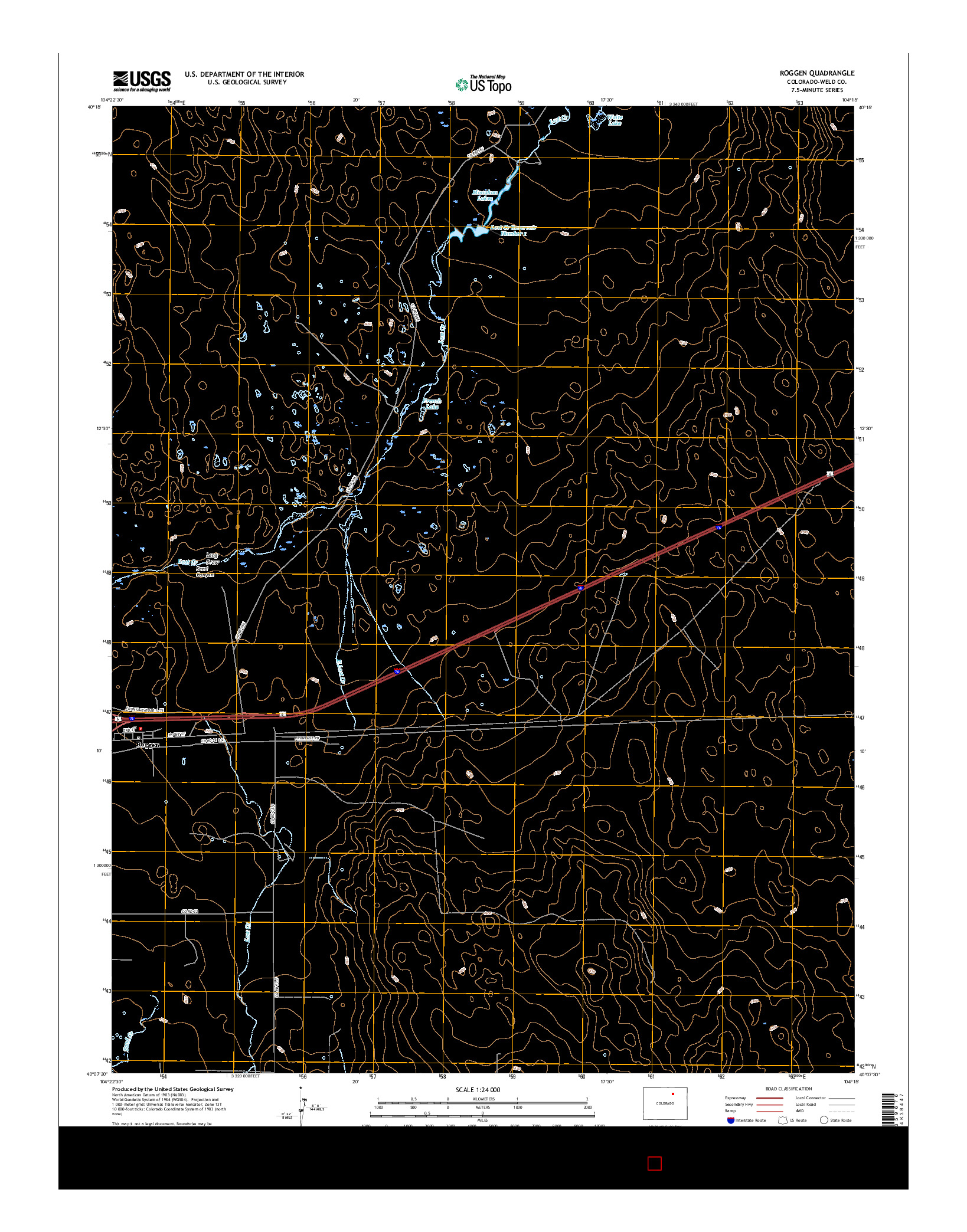 USGS US TOPO 7.5-MINUTE MAP FOR ROGGEN, CO 2016