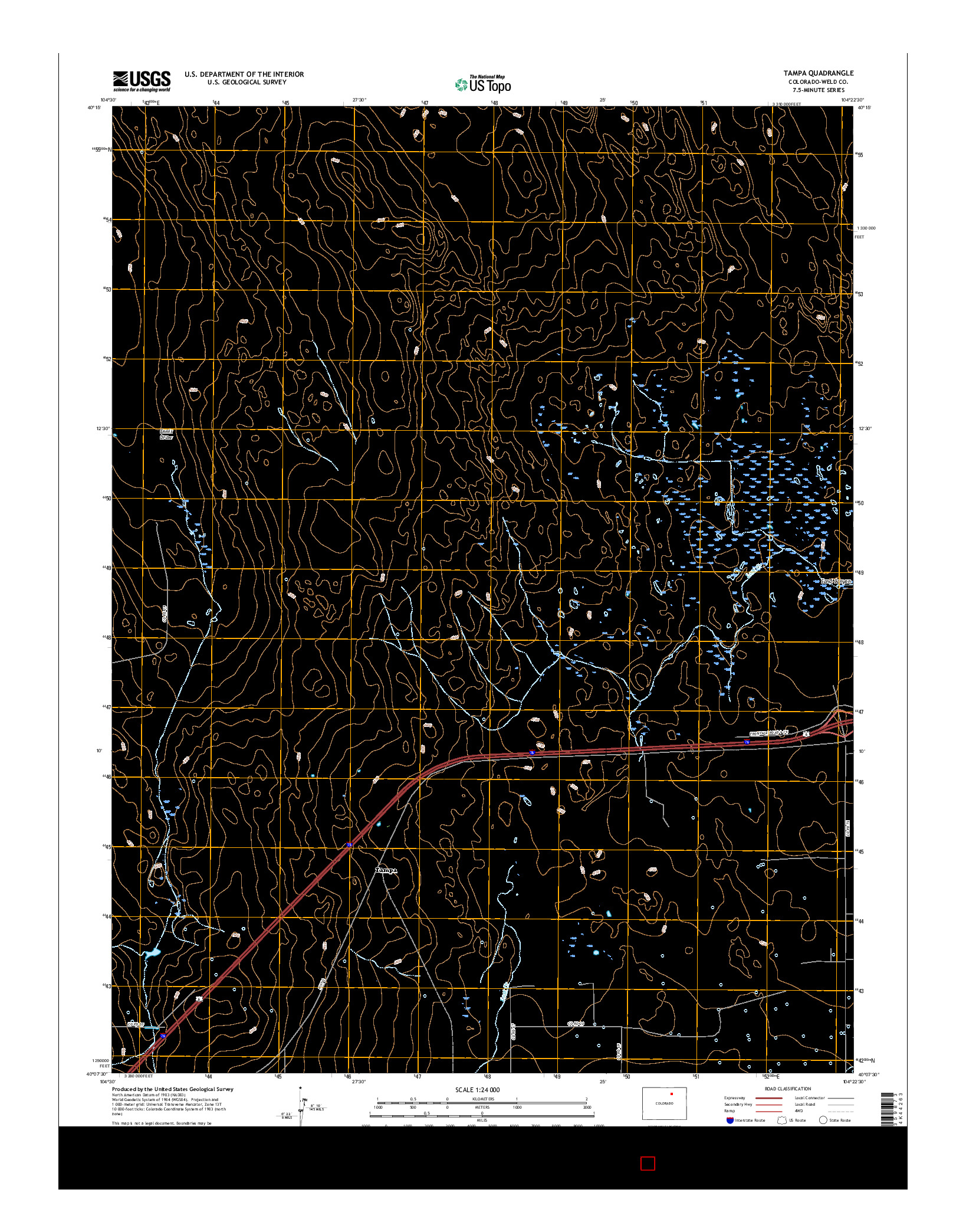 USGS US TOPO 7.5-MINUTE MAP FOR TAMPA, CO 2016