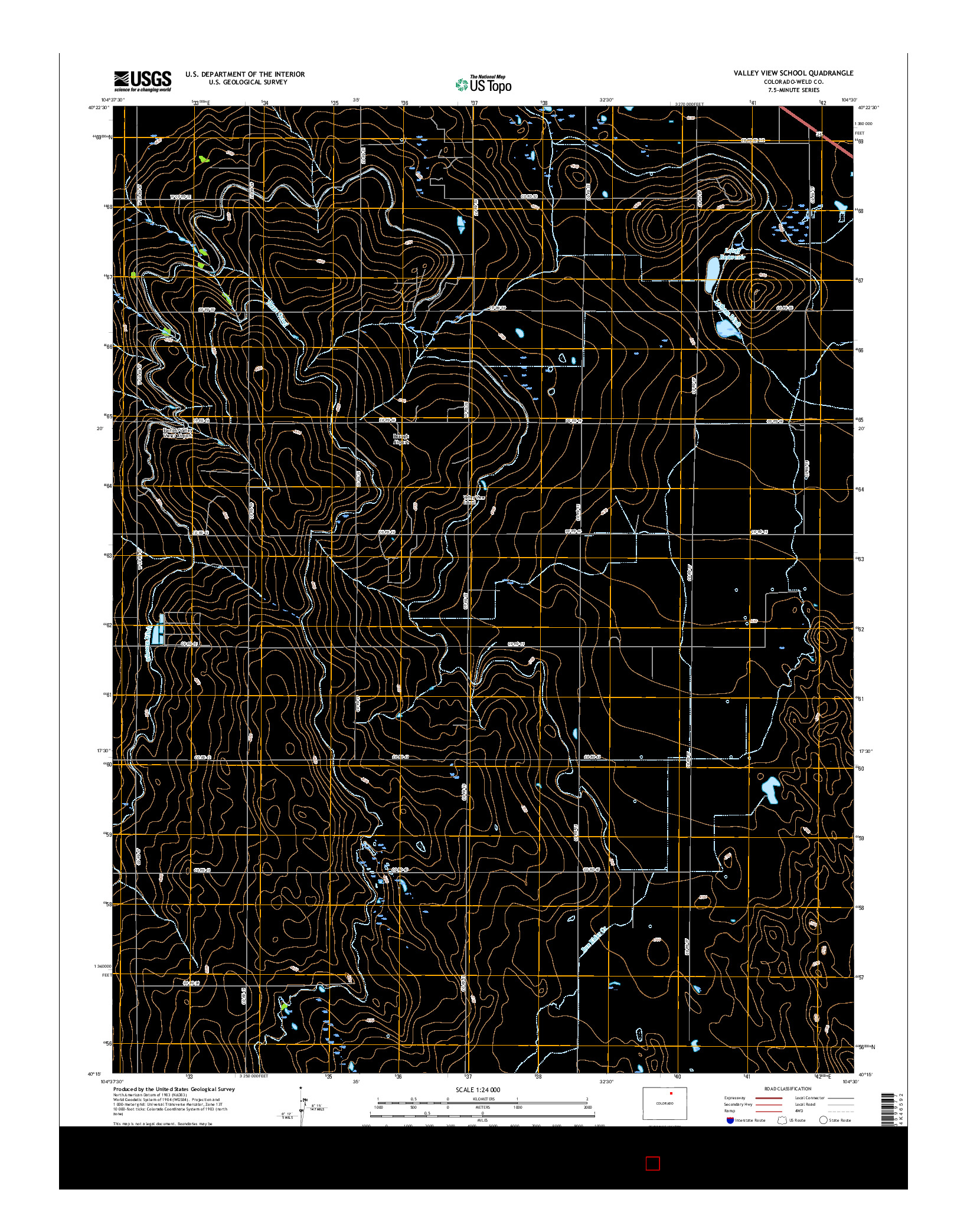 USGS US TOPO 7.5-MINUTE MAP FOR VALLEY VIEW SCHOOL, CO 2016