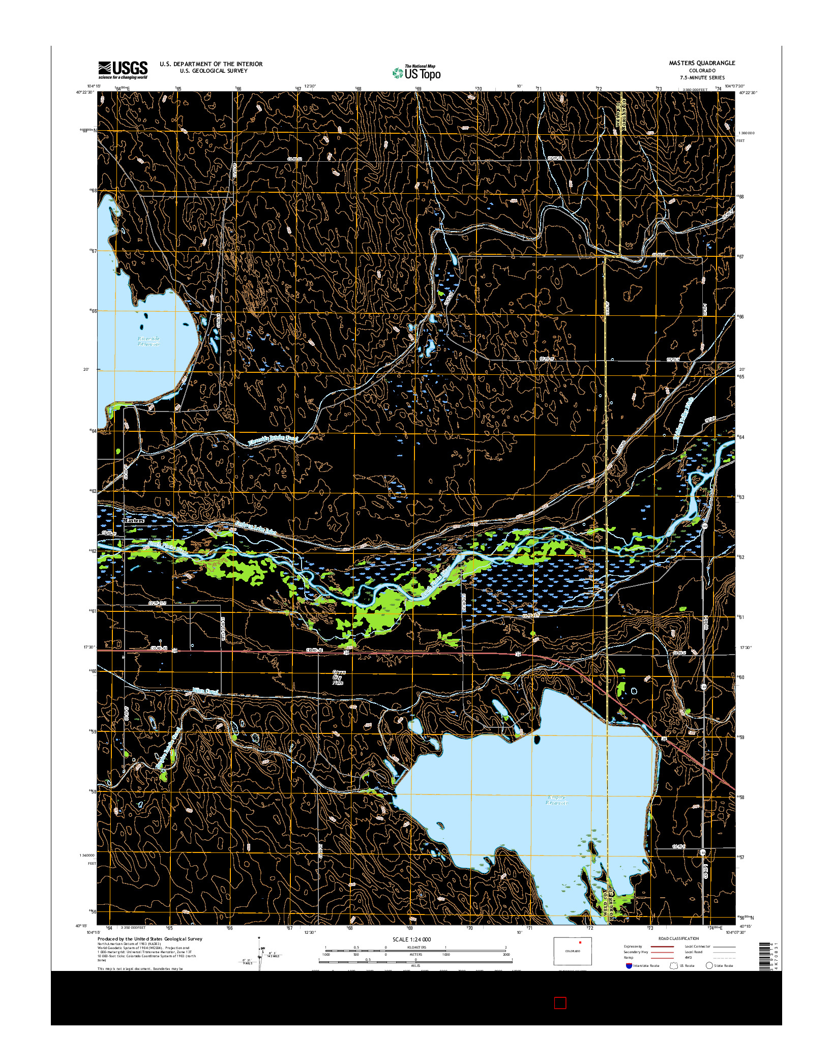 USGS US TOPO 7.5-MINUTE MAP FOR MASTERS, CO 2016