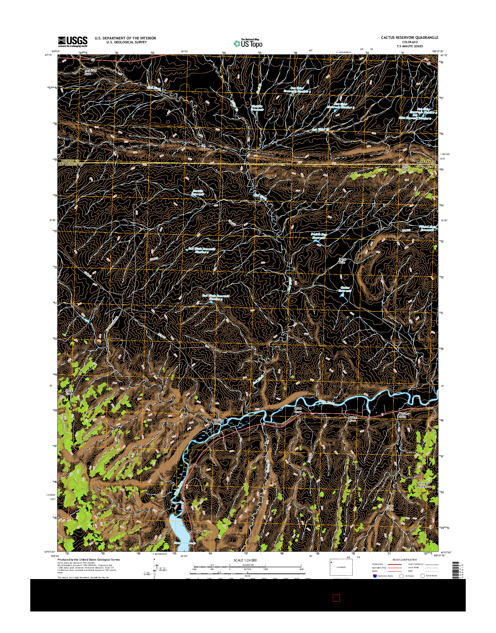 USGS US TOPO 7.5-MINUTE MAP FOR CACTUS RESERVOIR, CO 2016